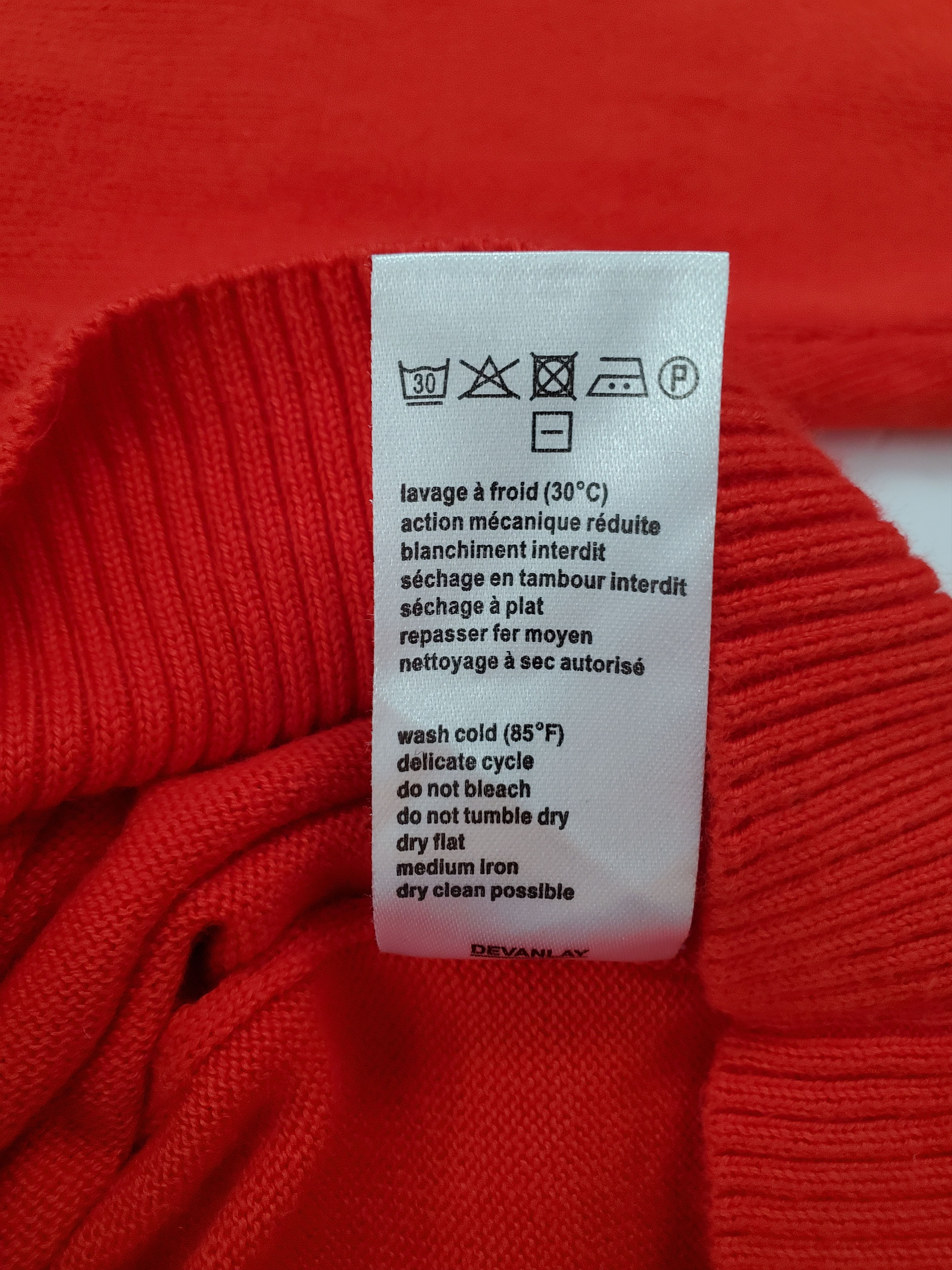 Lacoste Lacoste Pullover Red V Neck Sweater 100% Cotton Style F5178 Size US L / EU 52-54 / 3 - 6 Thumbnail