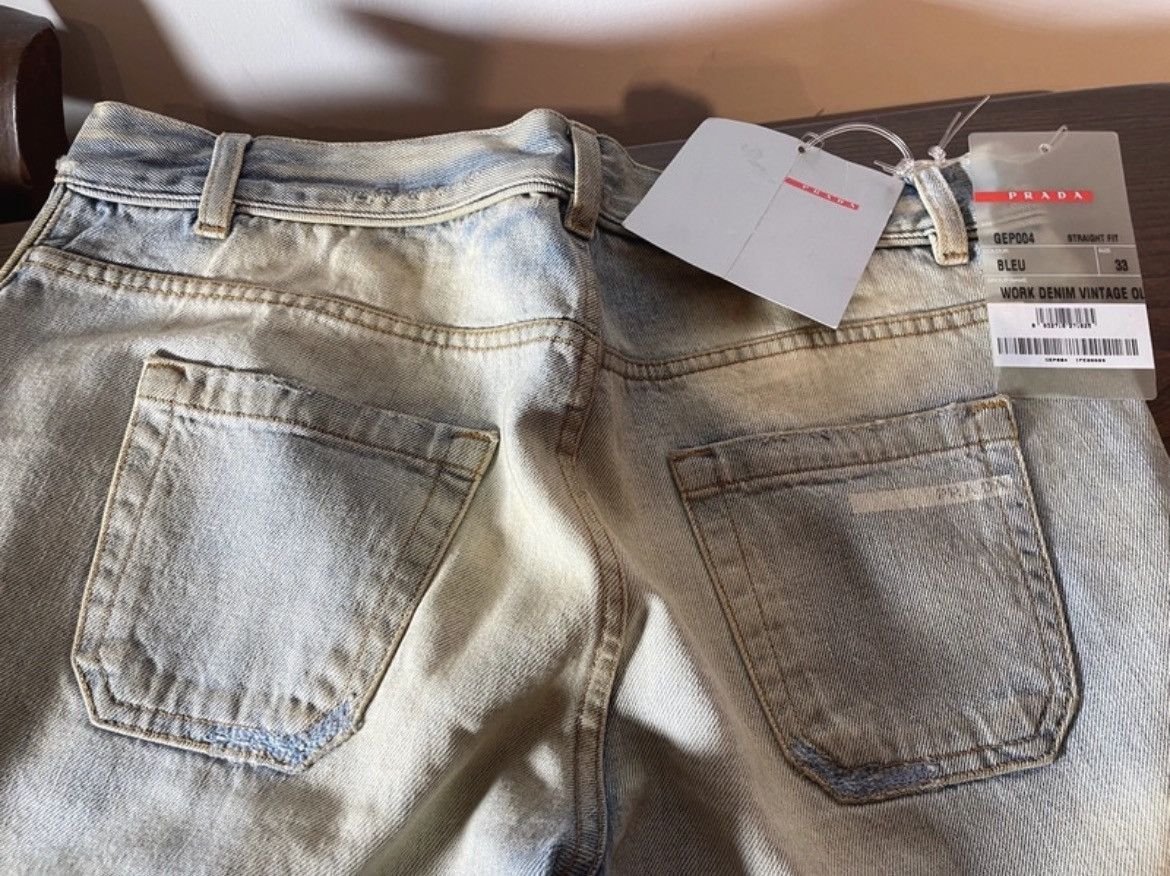 Prada Prada 2005 Mainline Vintage Overdyed Work Denim Jeans Rare Size US 34 / EU 50 - 7 Thumbnail