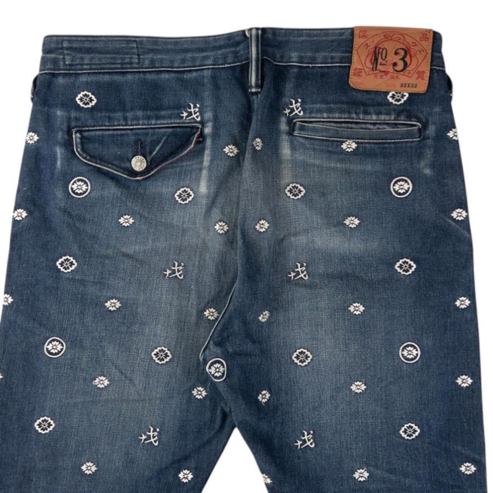 Evisu Vintage Evisu Monogram Kamon Japanese Denim Jeans Size W33 Size US 33 - 3 Thumbnail