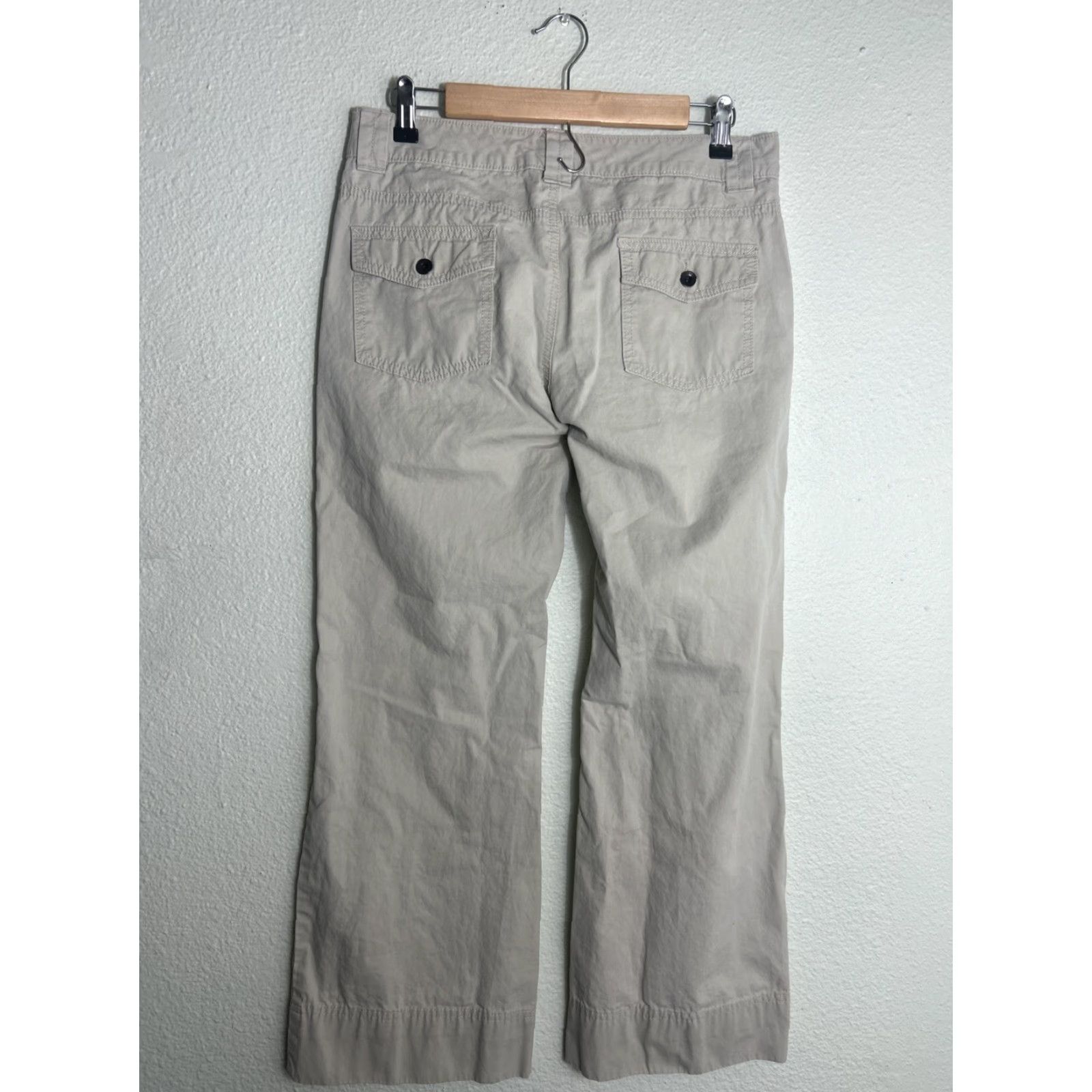 Banana Republic VINTAGE Banana Republic Y2k Womens Pants Flare Beige Cotton 32x29 Size 6 Chino Womens Size 28" / US 6 / IT 42 - 7 Thumbnail
