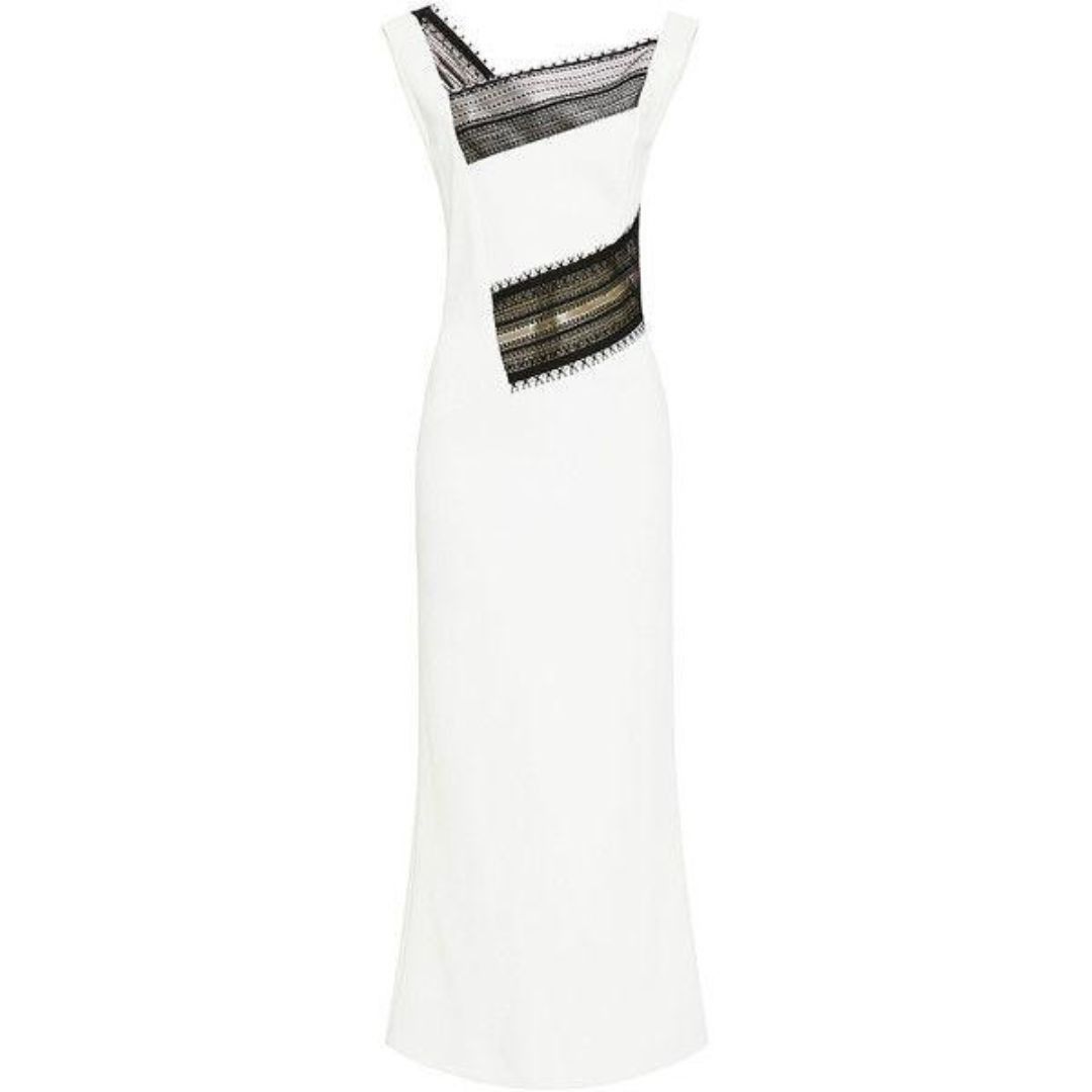 Roland Mouret Roland Mouret White Bateau Neckline Slip Dress Size S / US 4 / IT 40 - 2 Thumbnail