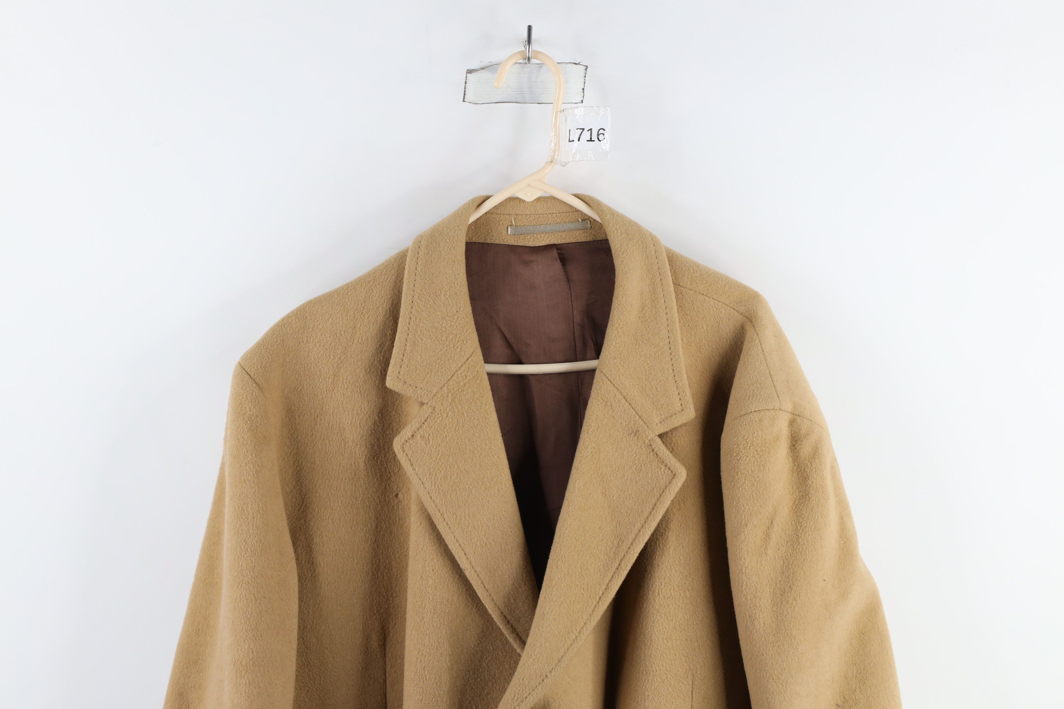 Vintage Vintage 70s Streetwear Cashmere Overcoat Jacket Beige USA Size US XXL / EU 58 / 5 - 2 Thumbnail