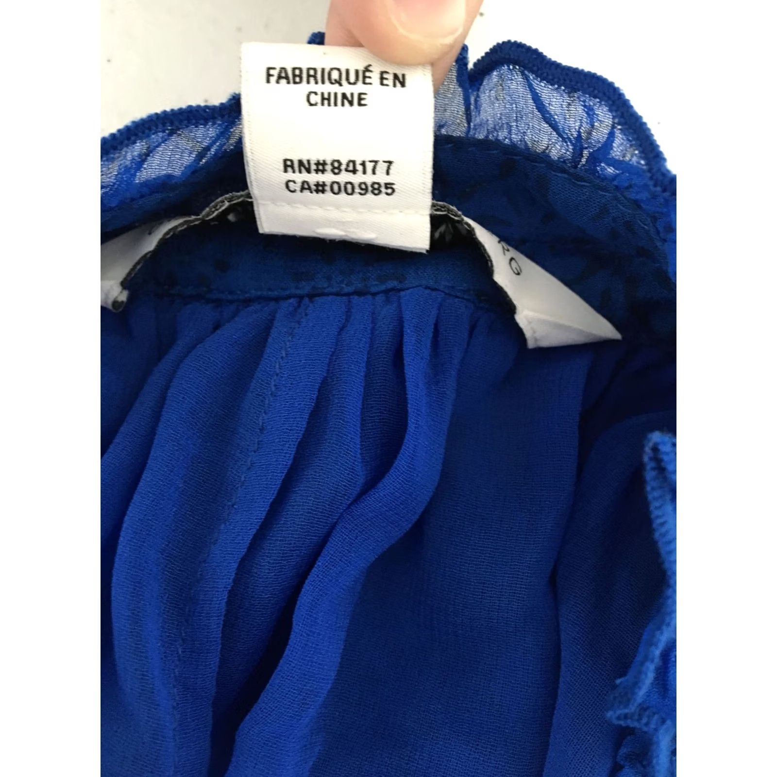 Diane von Furstenberg Diane von Furstenberg Silk Ruffle Peasant Blouse Lined Blue 3/4 Puff Sleeve V-Neck 14 Womens Regular Size XL / US 12-14 / IT 48-50 - 7 Thumbnail