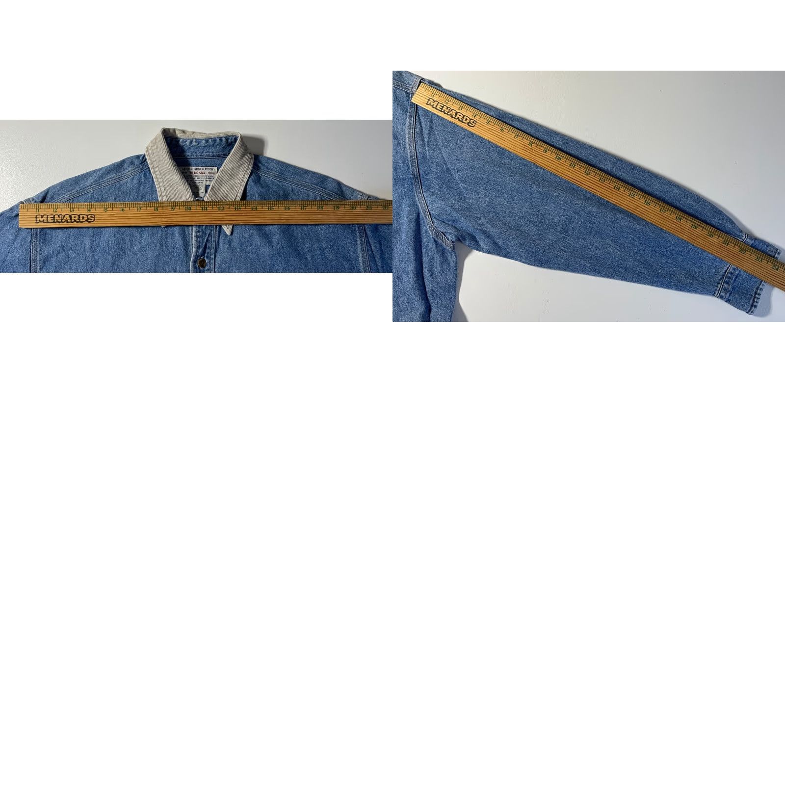 Abercrombie & Fitch VINTAGE Abercrombie & Fitch The Big Shirt Button-Up Denim Shirt Mens M 90s Blue Cotton Corduroy Collar Pockets Size US M / EU 48-50 / 2 - 9 Thumbnail