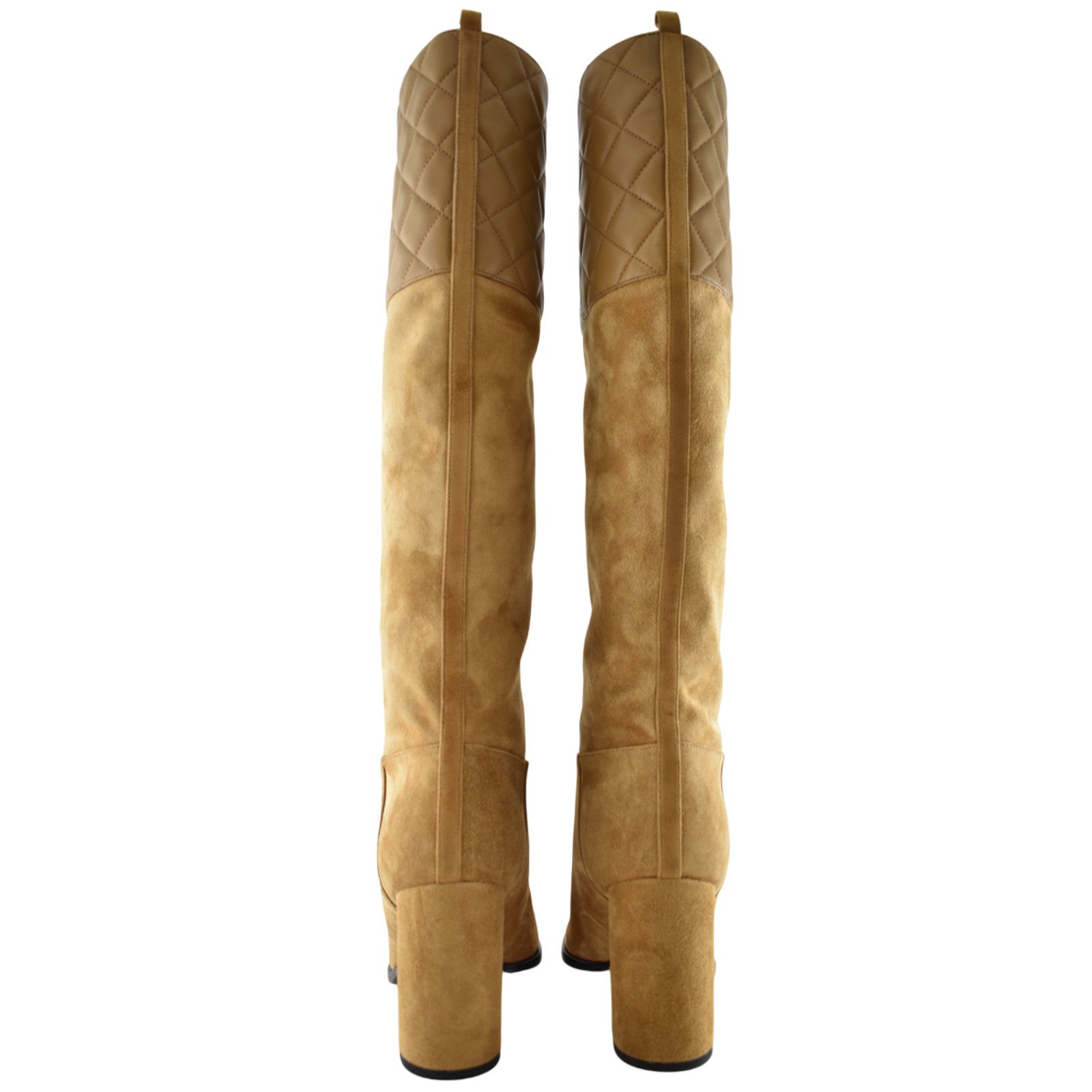 Chanel Chanel 23B Suede Quilted Leather CC Knee High Boots 39.5 Size US 9.5 / IT 39.5 - 14 Thumbnail