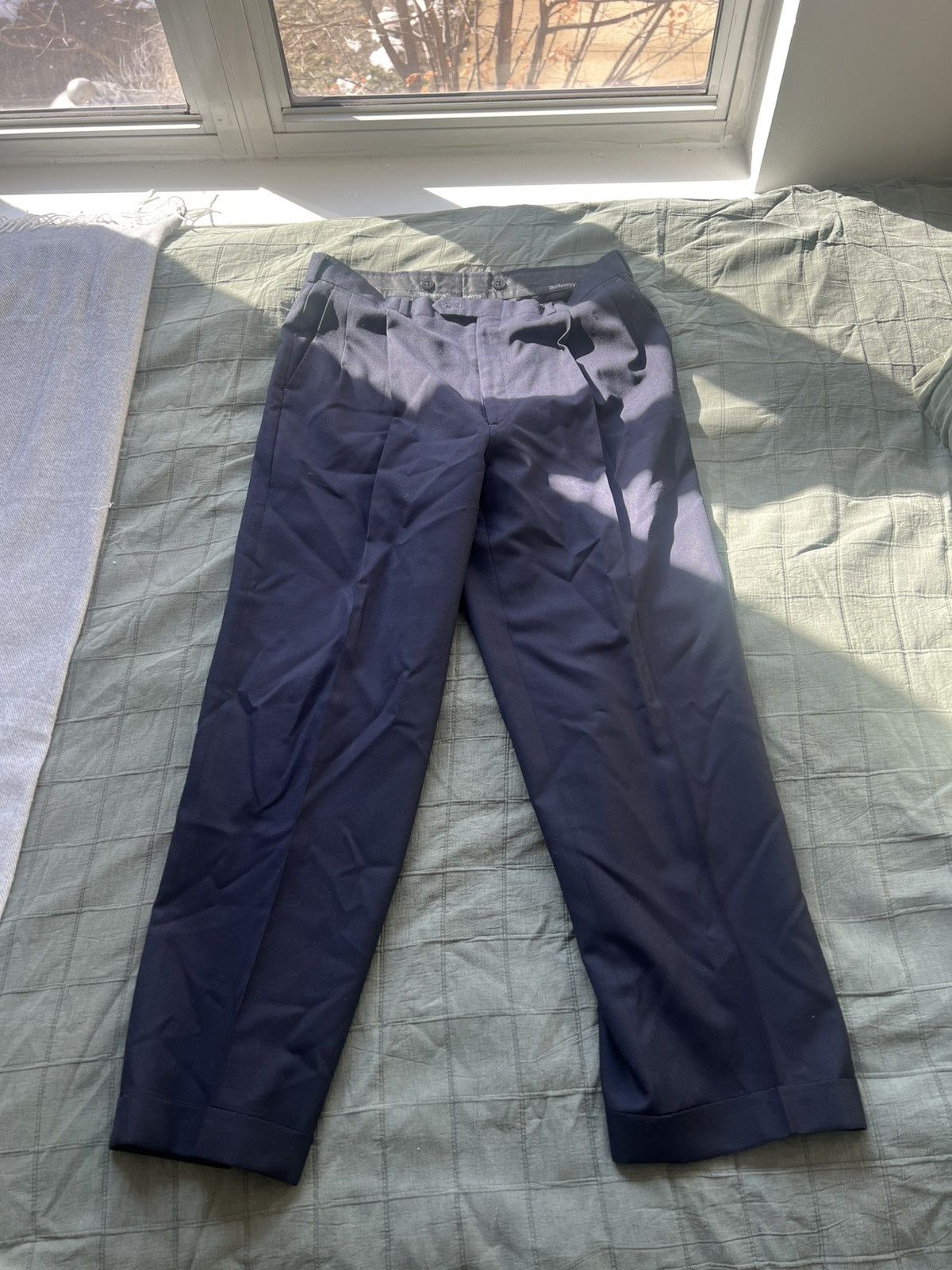 Burberry Burberry Navy Blue Slacks Size US 34 / EU 50 - 1 Thumbnail