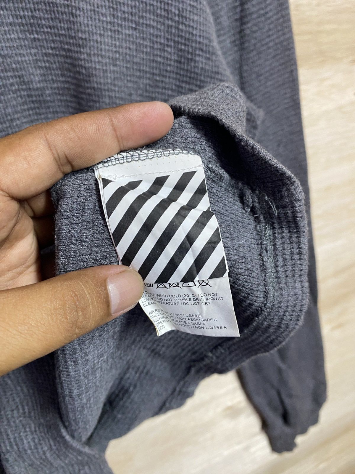 Off-White Off-White Main Label Owl Waffle Hoodie Black White Quote Size US XL / EU 56 / 4 - 4 Thumbnail
