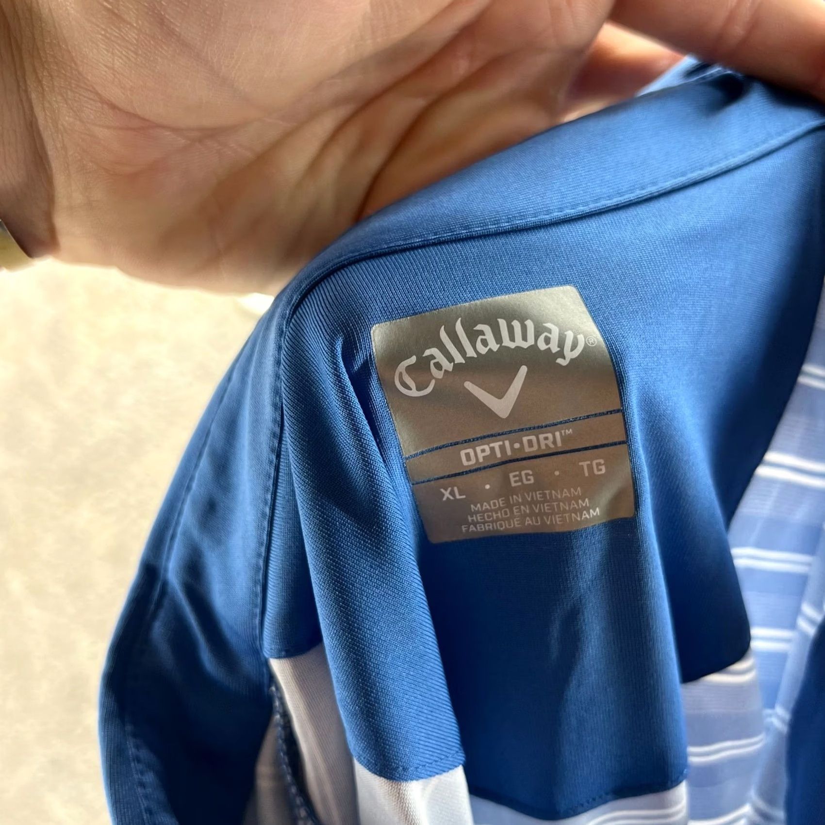 Callaway Callaway Polo Shirt Mens XL Blue Opti Dri Polyester Stripes Golf Extra Large Shirt Short Sleeve Button Logo Striped Casual Sportswear Men Accessories? Size US XL / EU 56 / 4 - 5 Thumbnail