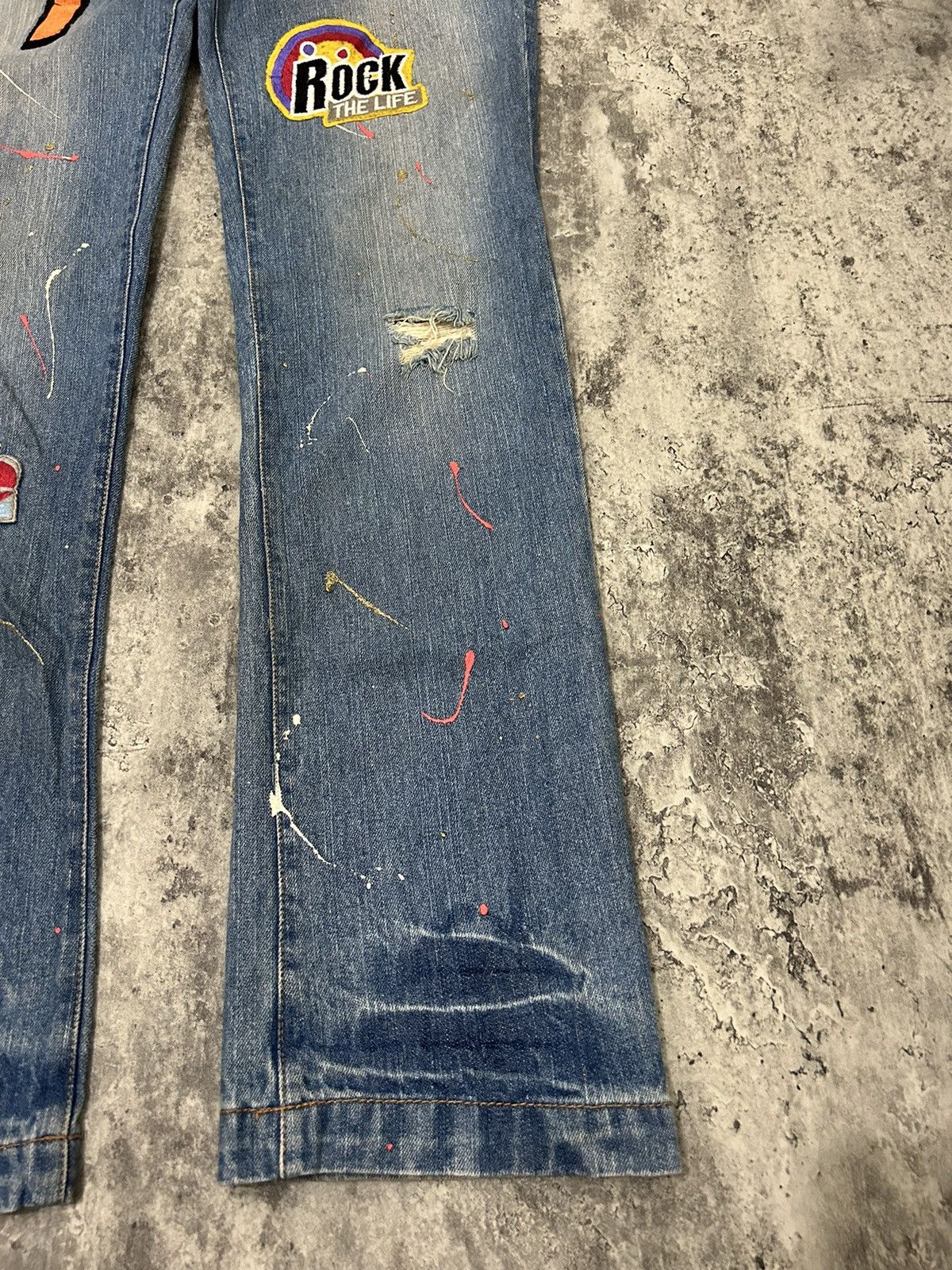 Hysteric Glamour Daily News Double Waist Paint Free Scope Distressed Jeans Size US 32 / EU 48 - 6 Thumbnail