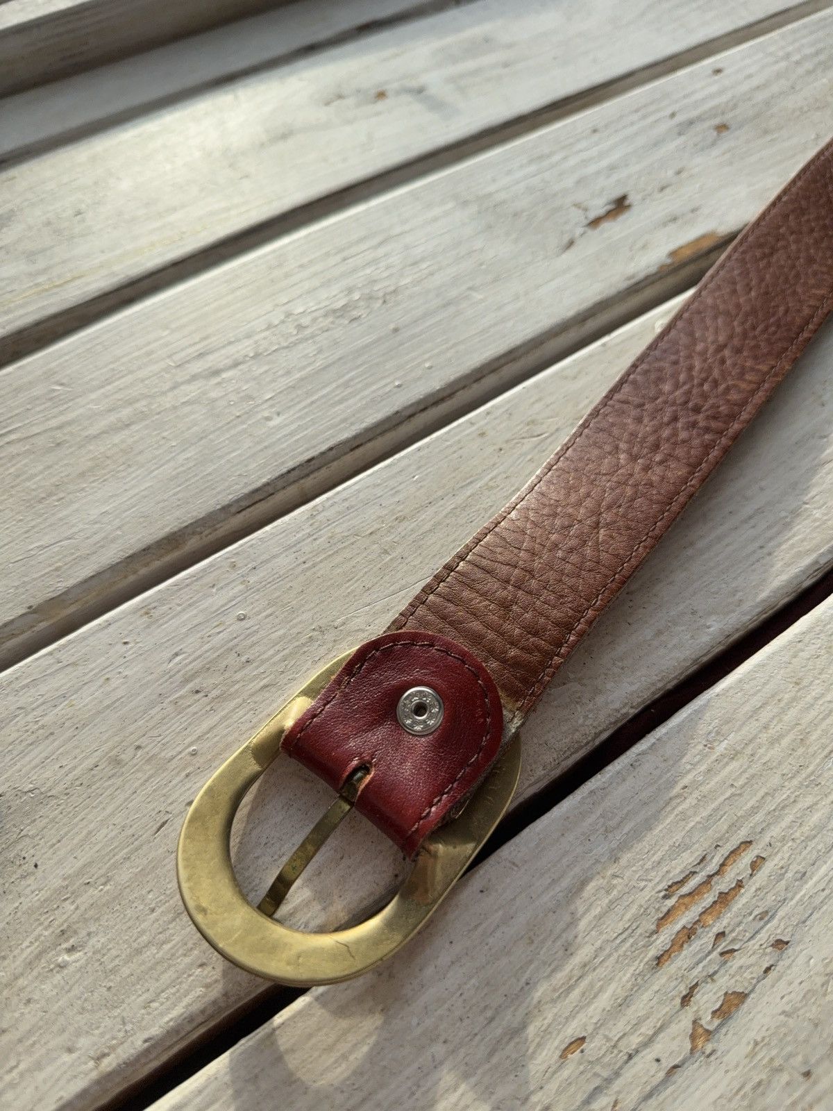 Japanese Brand Vintage Retro 90s Opium Real Leather Japanese style belt Size ONE SIZE - 8 Thumbnail