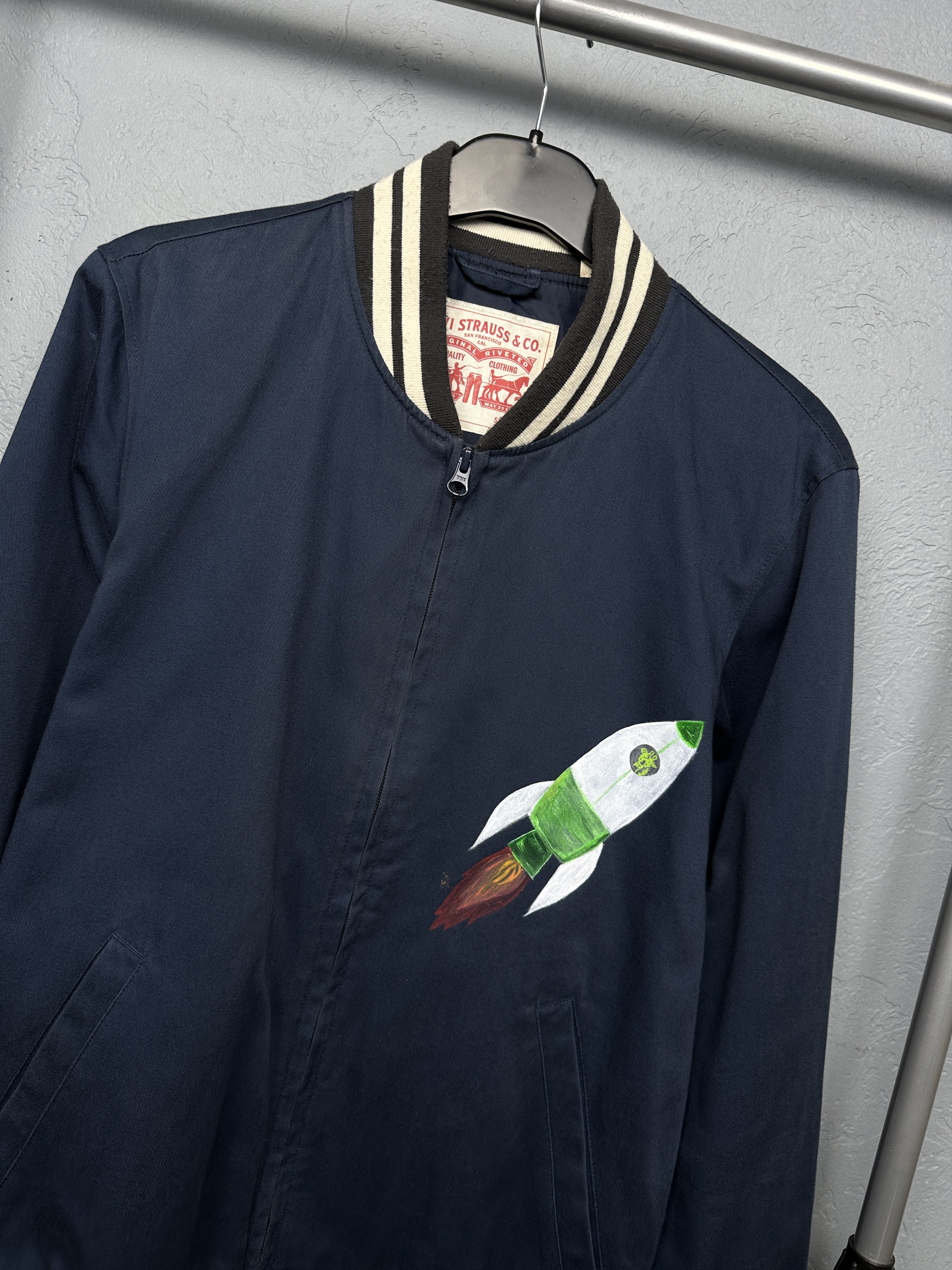 Levi's Levi's Mens Custom Drawing of Space Bomber Jacket Size US S / EU 44-46 / 1 - 4 Thumbnail