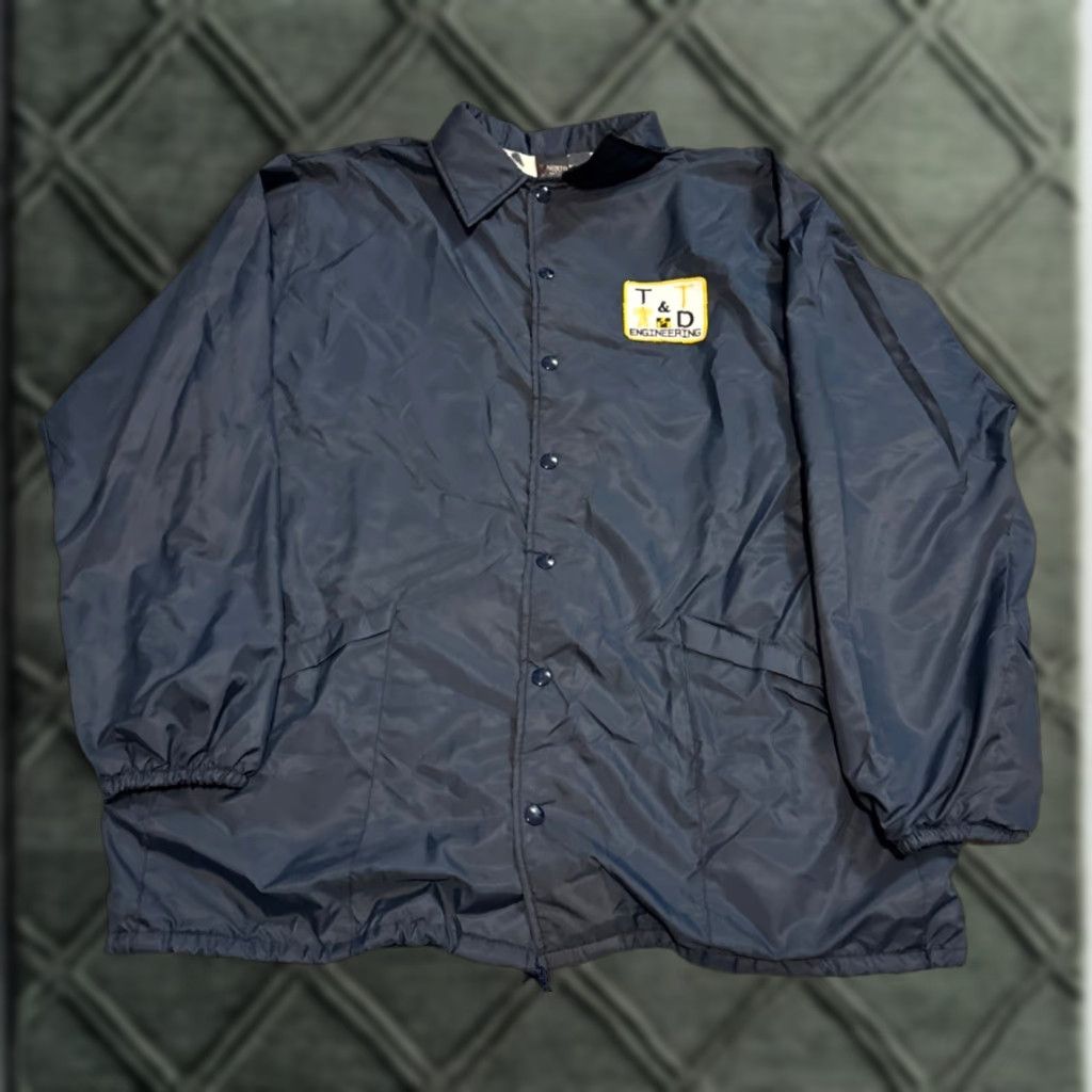 Vintage VINTAGE 80s T&D Engineering Company Employee Bomber Windbreaker Jacket XL USA Windbreaker Men Blue Nylon 80s USA XL Mens Size US XL / EU 56 / 4 - 1 Thumbnail