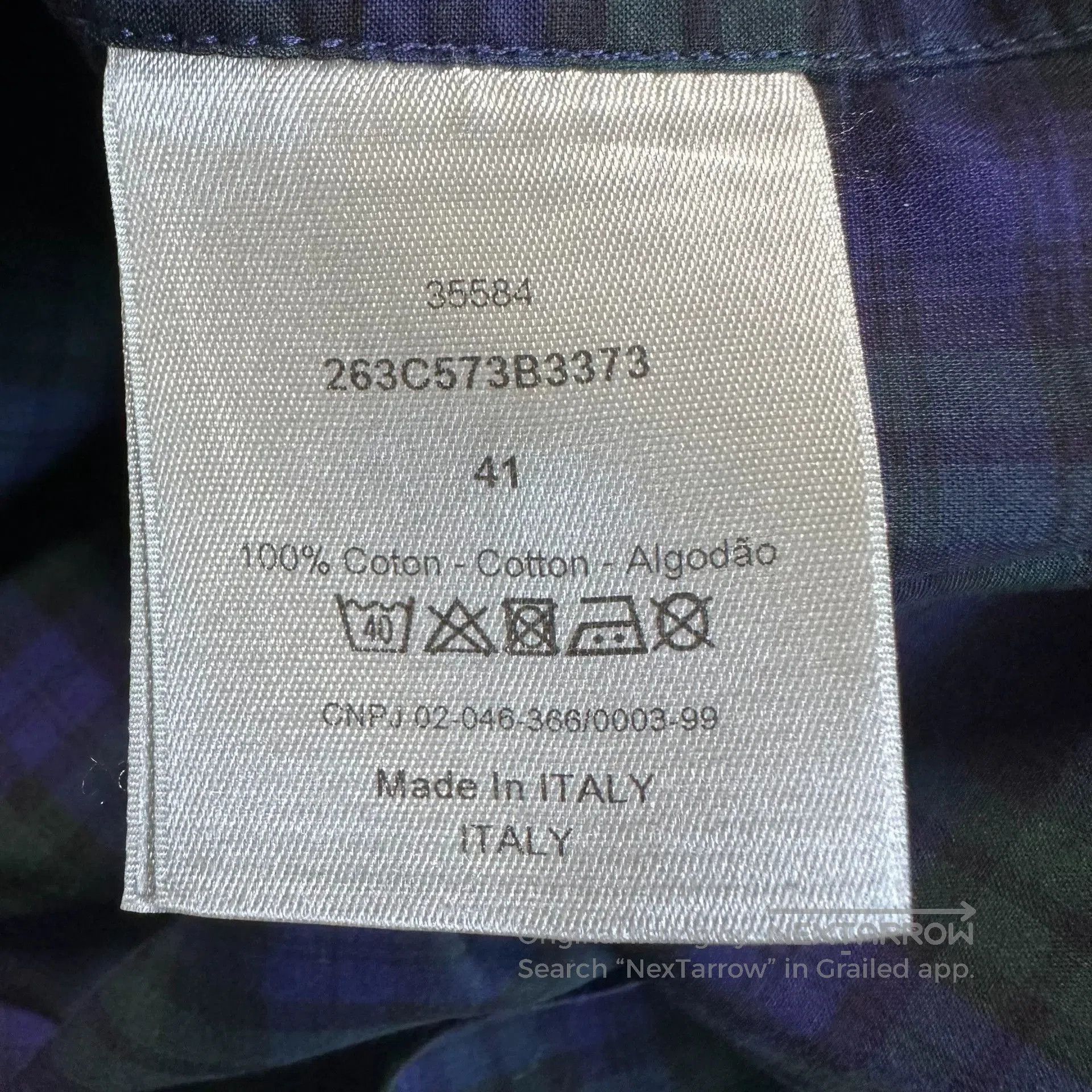 Dior Dior Short Sleeve Shirt in Dark Blue Check. Size US M / EU 48-50 / 2 - 4 Thumbnail