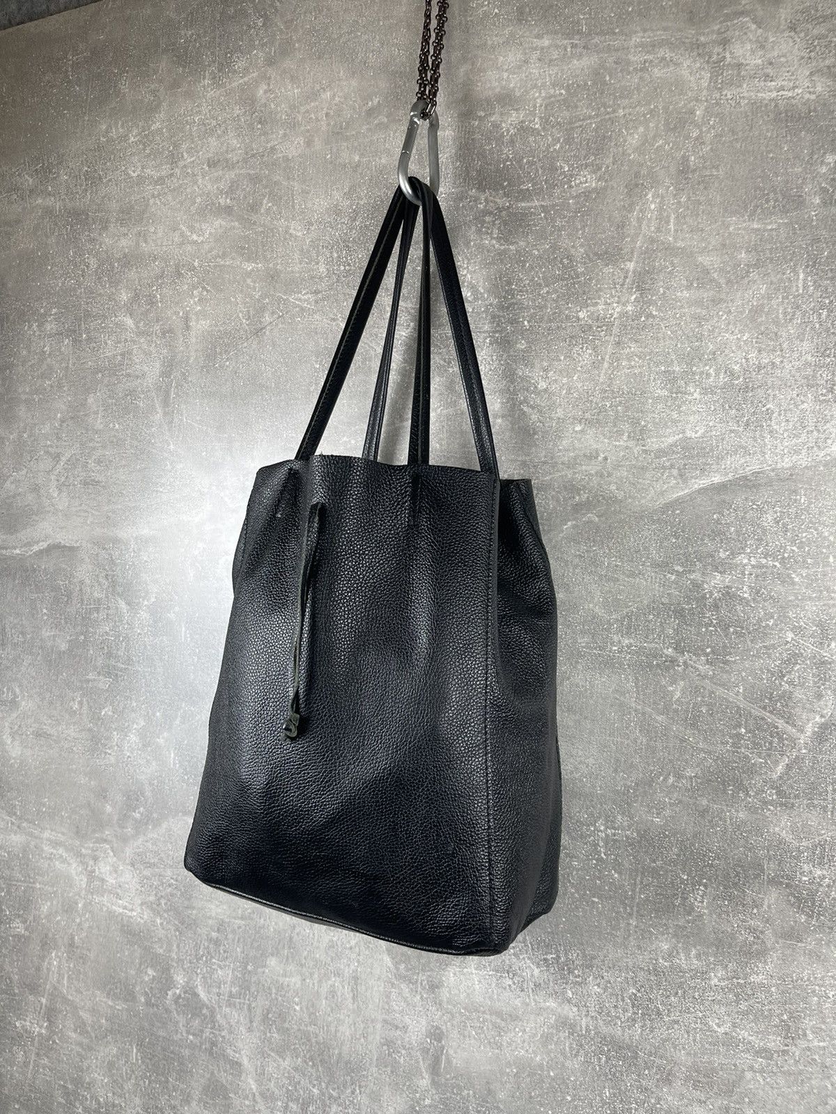 Genuine Leather Avant Garde Leather Bag Shopper Minimalist Pebbled Handbag Size ONE SIZE - 2 Thumbnail