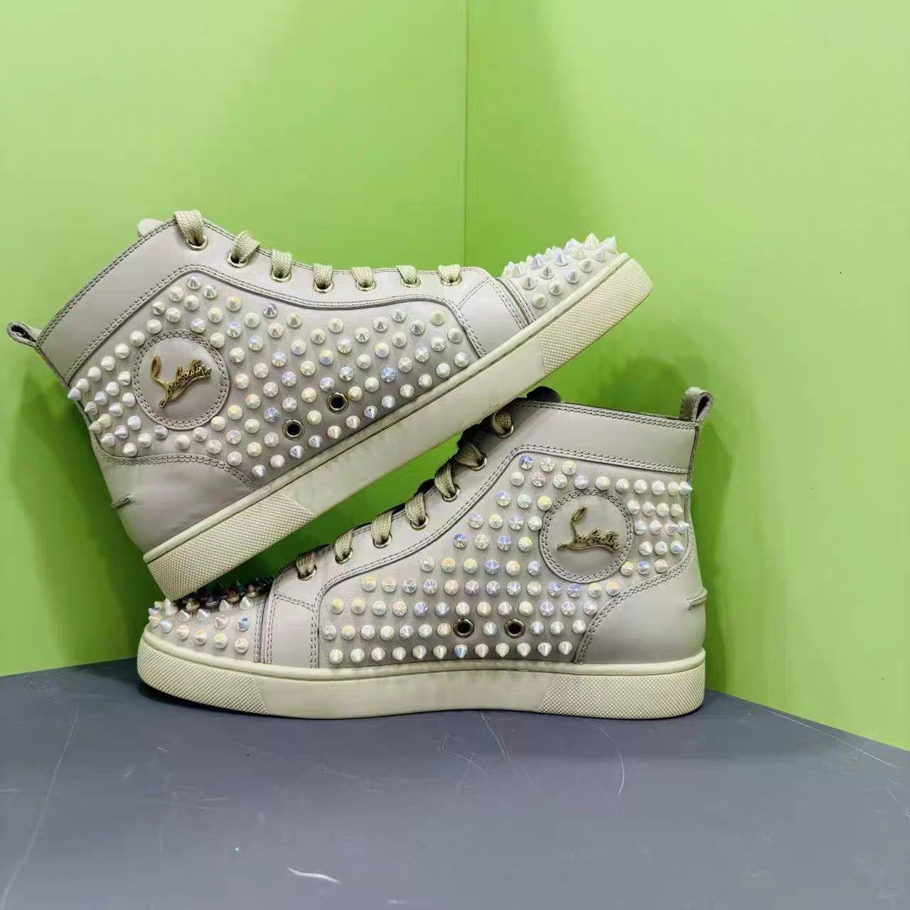 Christian Louboutin Christian Louboutin Red Sole Pearl Studded Shoes K15 Size US 6.5 / EU 39-40 - 4 Thumbnail