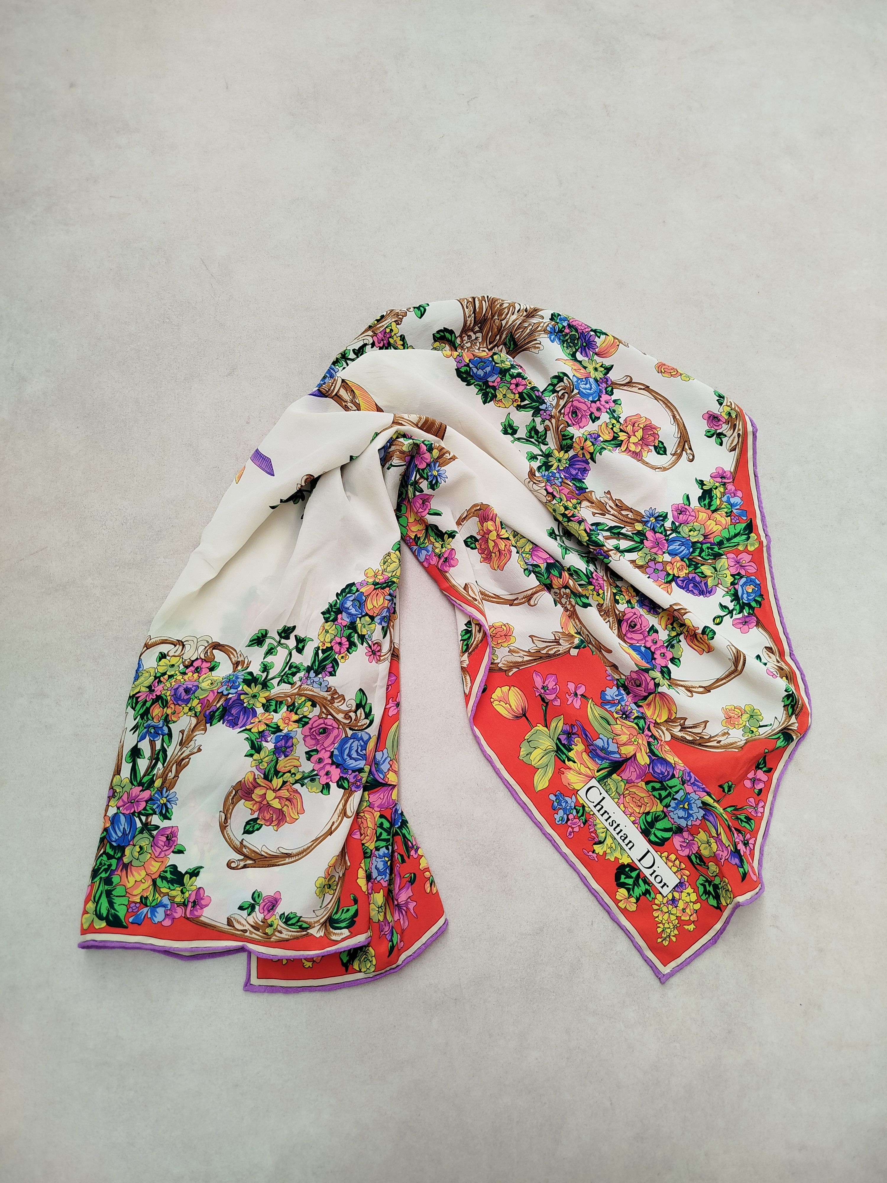 Dior Christian Dior vintage silk square scarf Size ONE SIZE - 5 Thumbnail