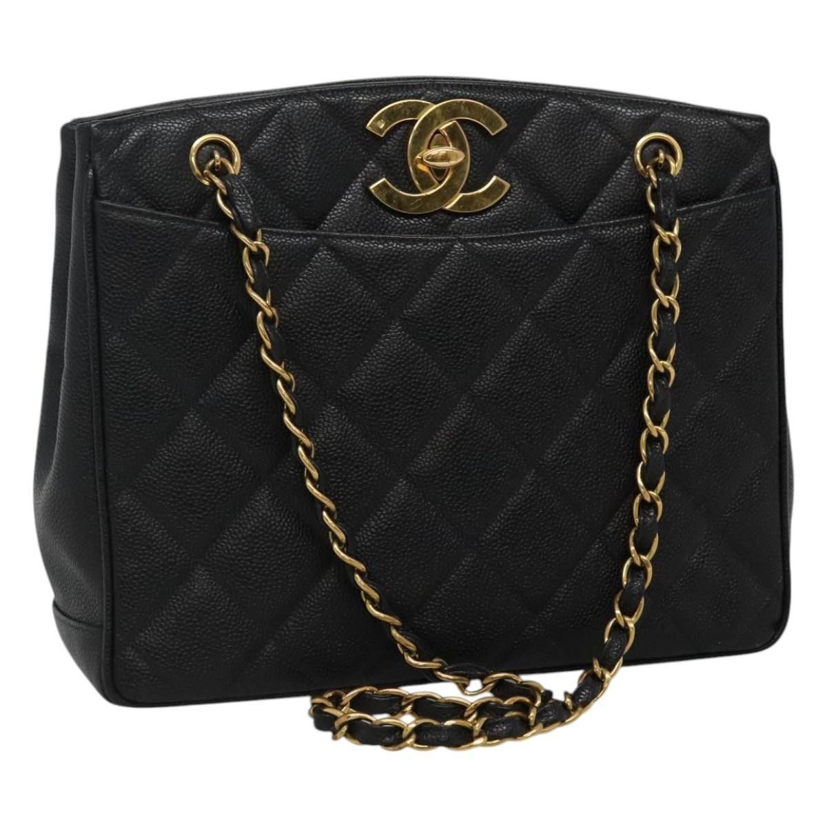 Chanel Chanel Vintage CC Lock Pocket Chain Tote Caviar Size ONE SIZE - 1 Thumbnail