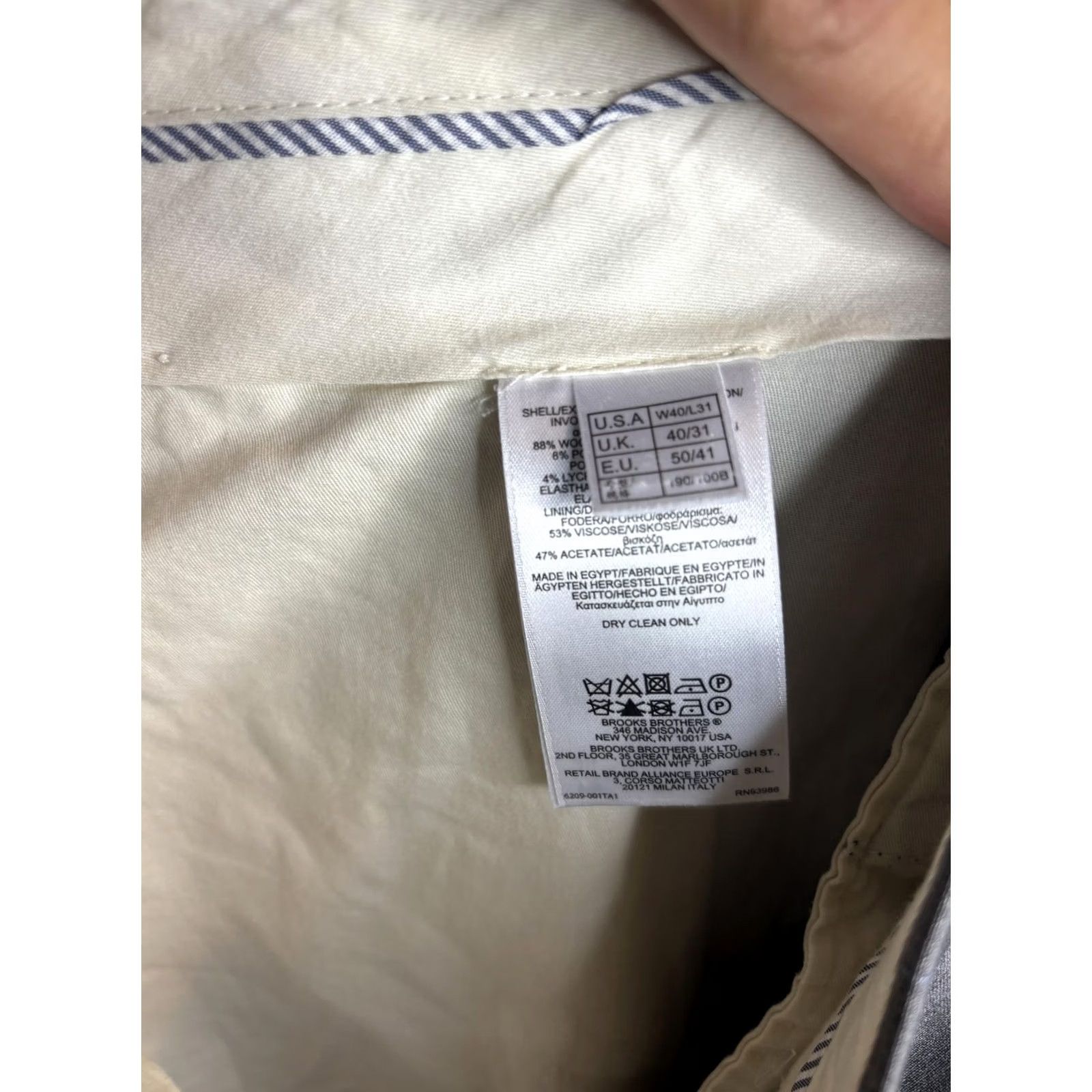 Brooks Brothers Brooks Brothers Mens Dress Pants - 40x31 Gray Plaid Wool Lined Size US 40 / EU 56 - 5 Thumbnail
