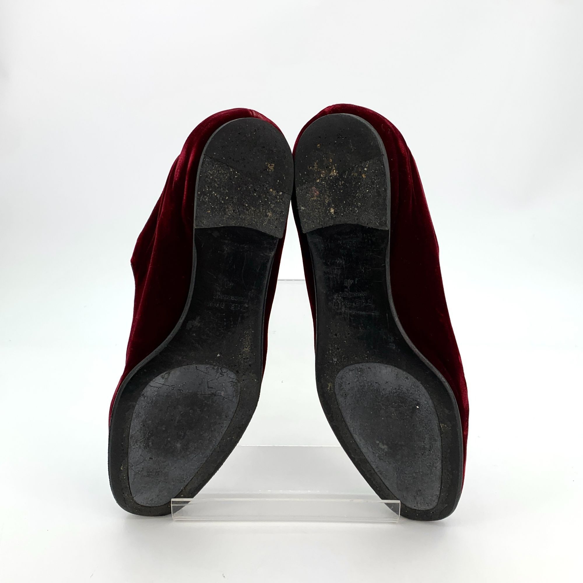 The Row The Row Womens Wine Red Suede Mary Jane Flats With Buckle St Size US 10 / IT 40 - 4 Thumbnail