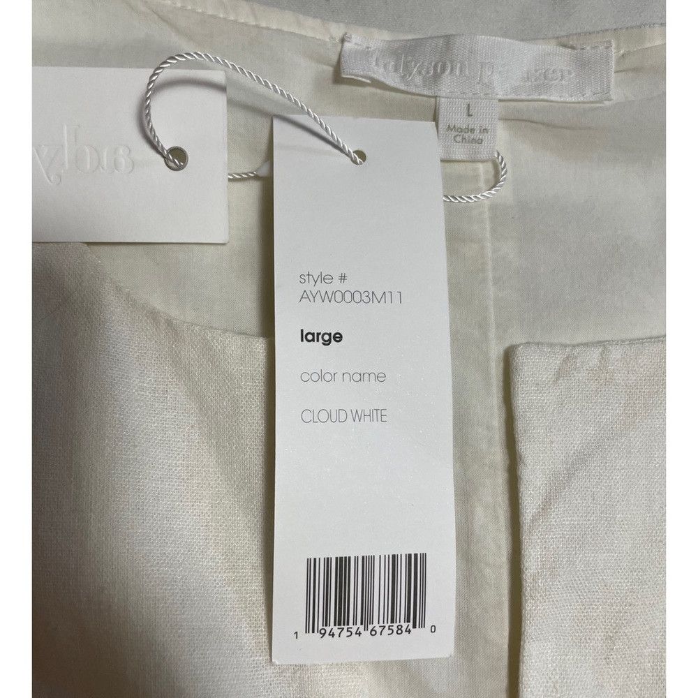 Other NWT New Adyson Parker White Split Neck Easy Tiered Linen Dr Size L / US 10 / IT 46 - 7 Thumbnail