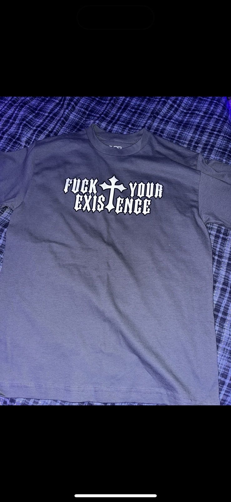 image of Fuck Your Existence T-Shirt in Grey, Men's (Size Medium)