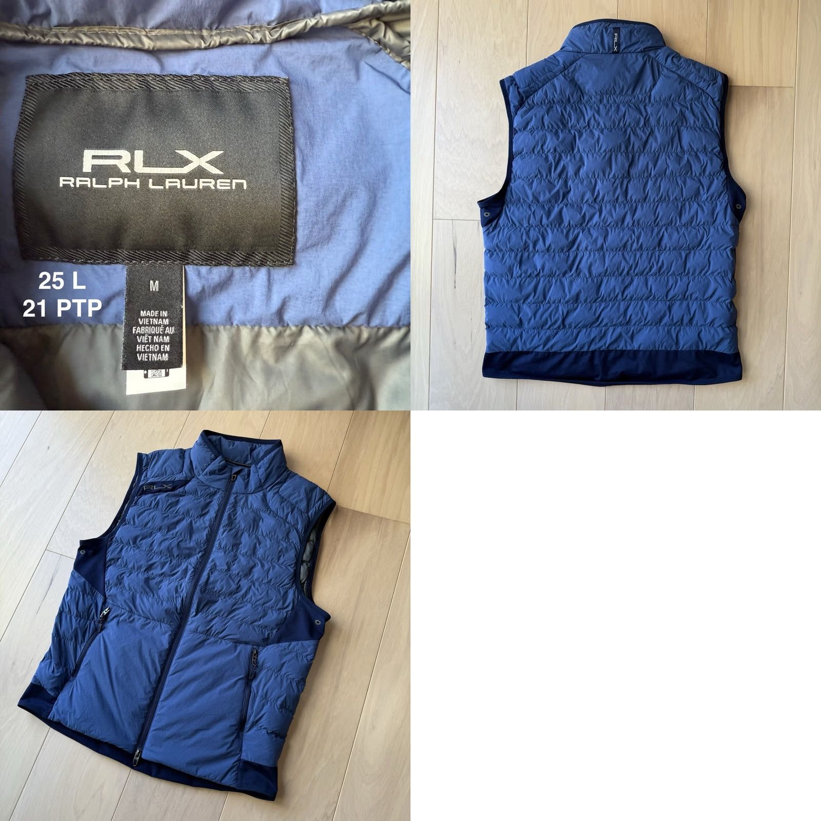 Polo Ralph Lauren Ralph Lauren X Down Vest Medium Blue Full Zip Insulated Active Performance Jacket Vest Stand-Up Collar Men M Blue Solid Retro Outdoor Casual Travel Size US M / EU 48-50 / 2 - 8 Thumbnail