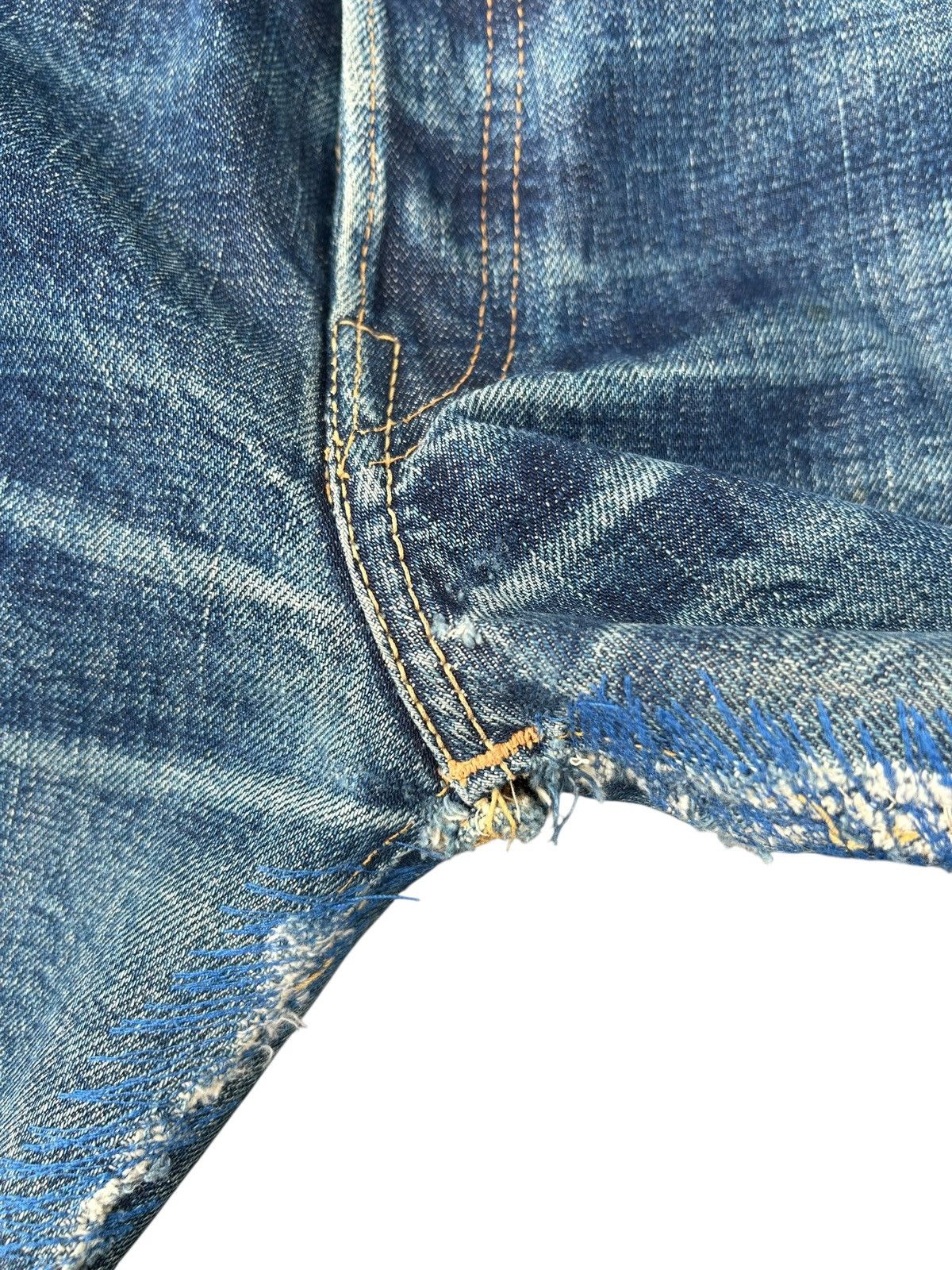 Kapital VINTAGE WAREHOUSE SELVEDGE DISTRESSED DENIM JEANS Size US 28 / EU 44 - 9 Thumbnail