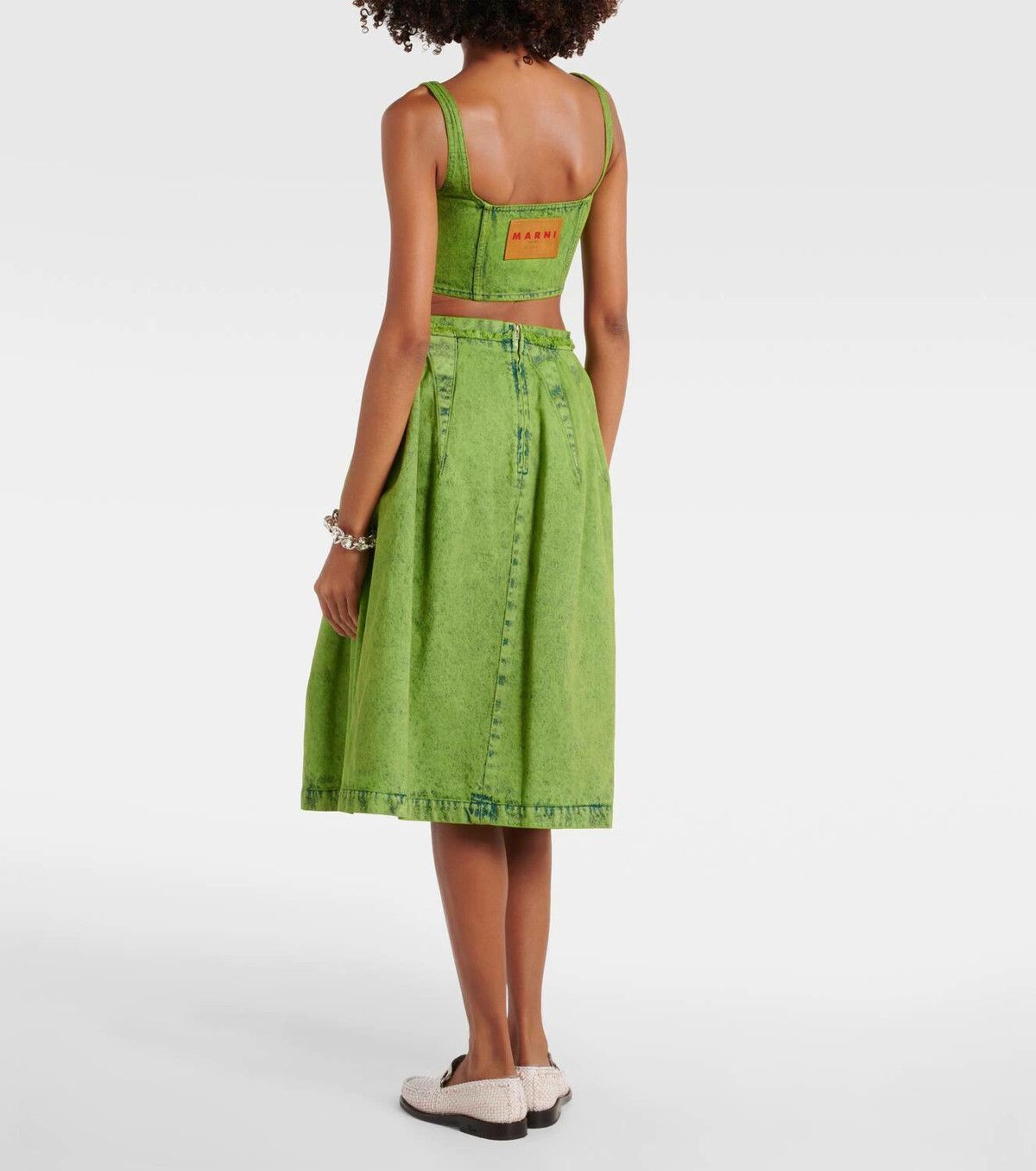 Marni o1y1125 Crop Top in Green Size XS / US 0-2 / IT 36-38 - 3 Thumbnail