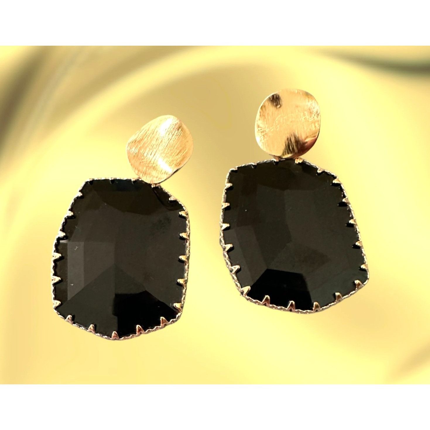 Handmade Black Glass Geometric Earrings New Formal Wedding Party Crui Size ONE SIZE - 6 Thumbnail