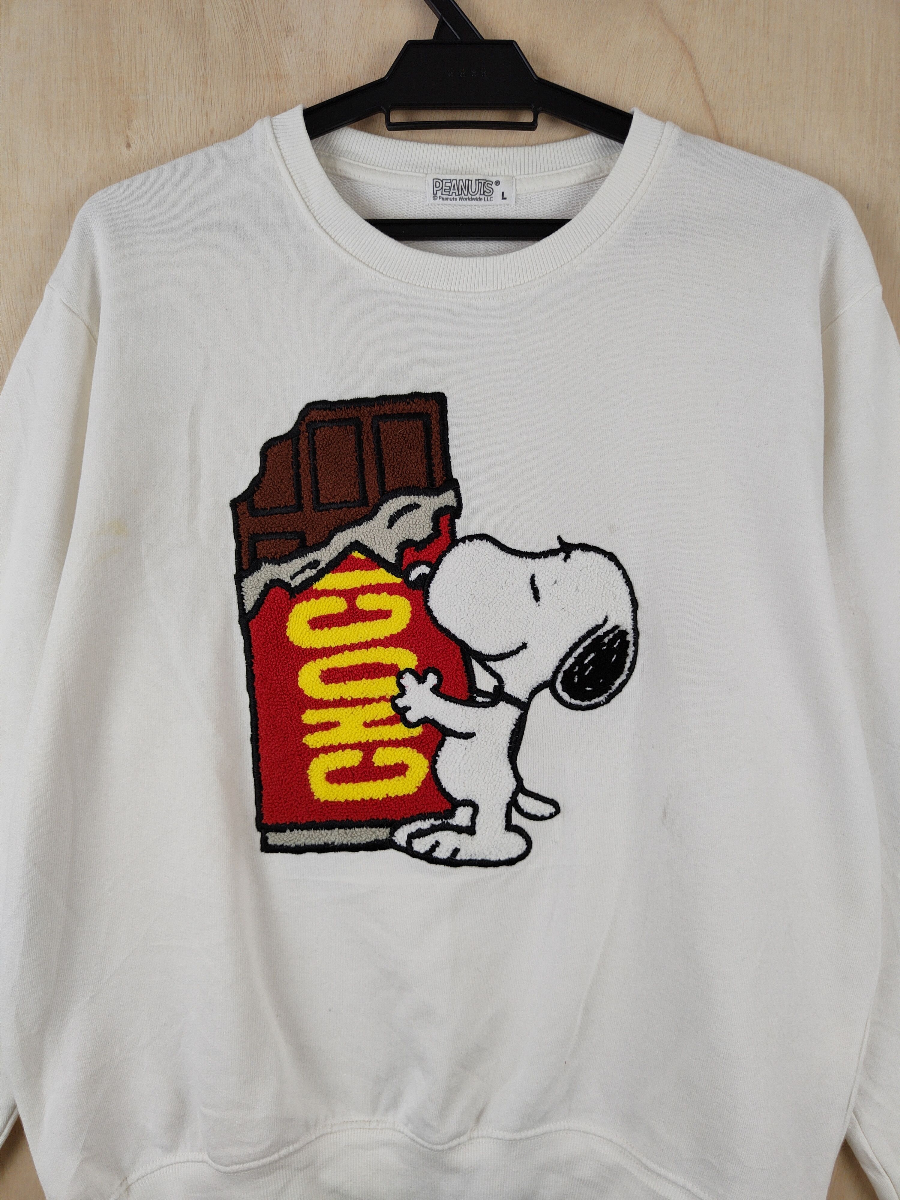 Vintage Peanuts Cream vintage Sweatshirts #S2473 Size US L / EU 52-54 / 3 - 3 Thumbnail