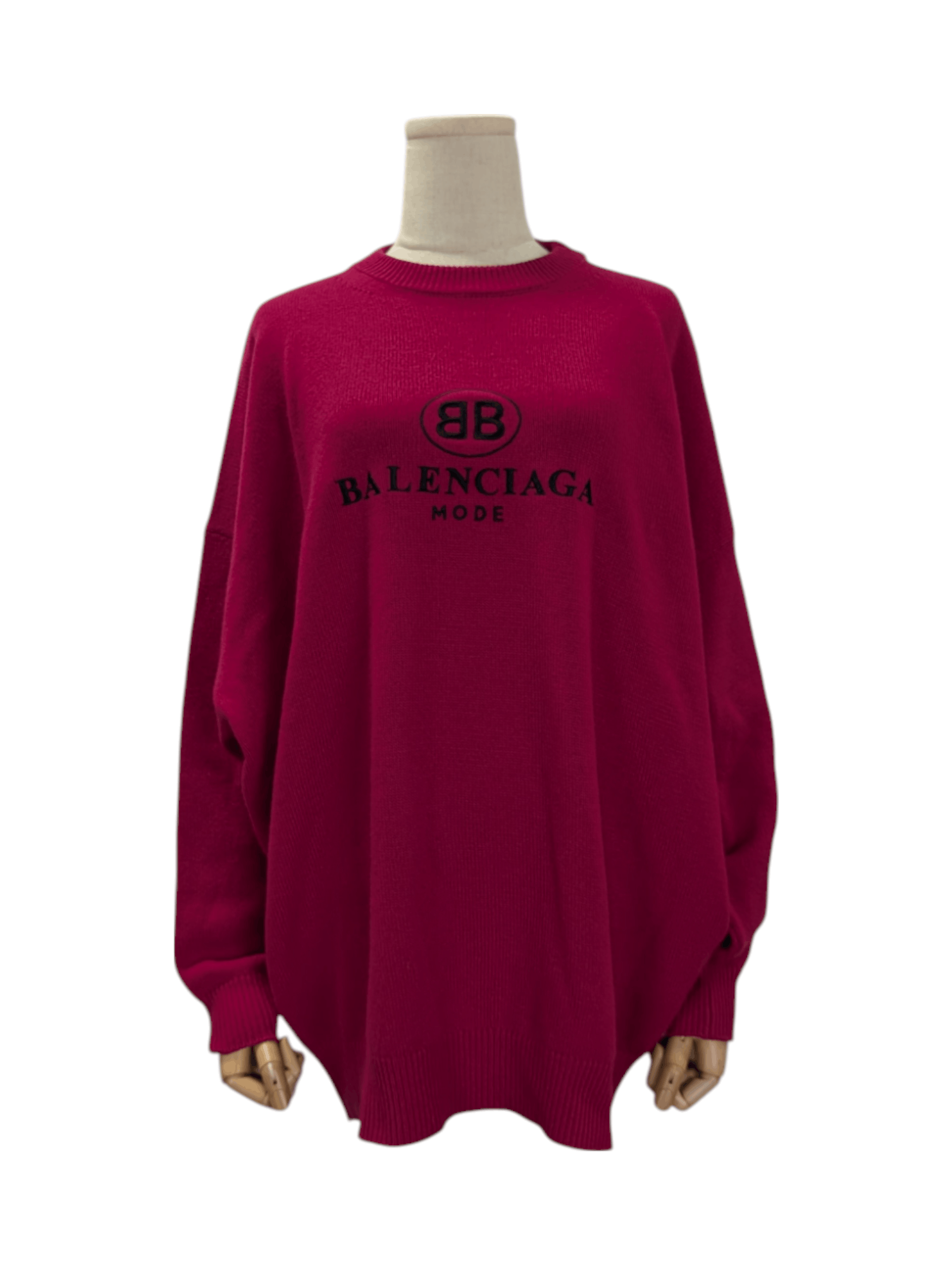 Balenciaga Balenciaga Wine Red Logo Wool And Cashmere Pullover Size XS / US 0-2 / IT 36-38 - 1 Thumbnail