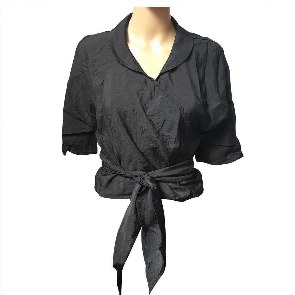 Other Tencel Blouse,Tie Front, Half Sleeve Women Wrap Blouse Size M / US 6-8 / IT 42-44 - 1 Preview