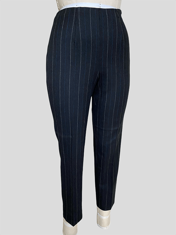 Piazza Sempione Chalk stripe wool tapered pant Size 30" / US 8 / IT 44 - 1 Thumbnail