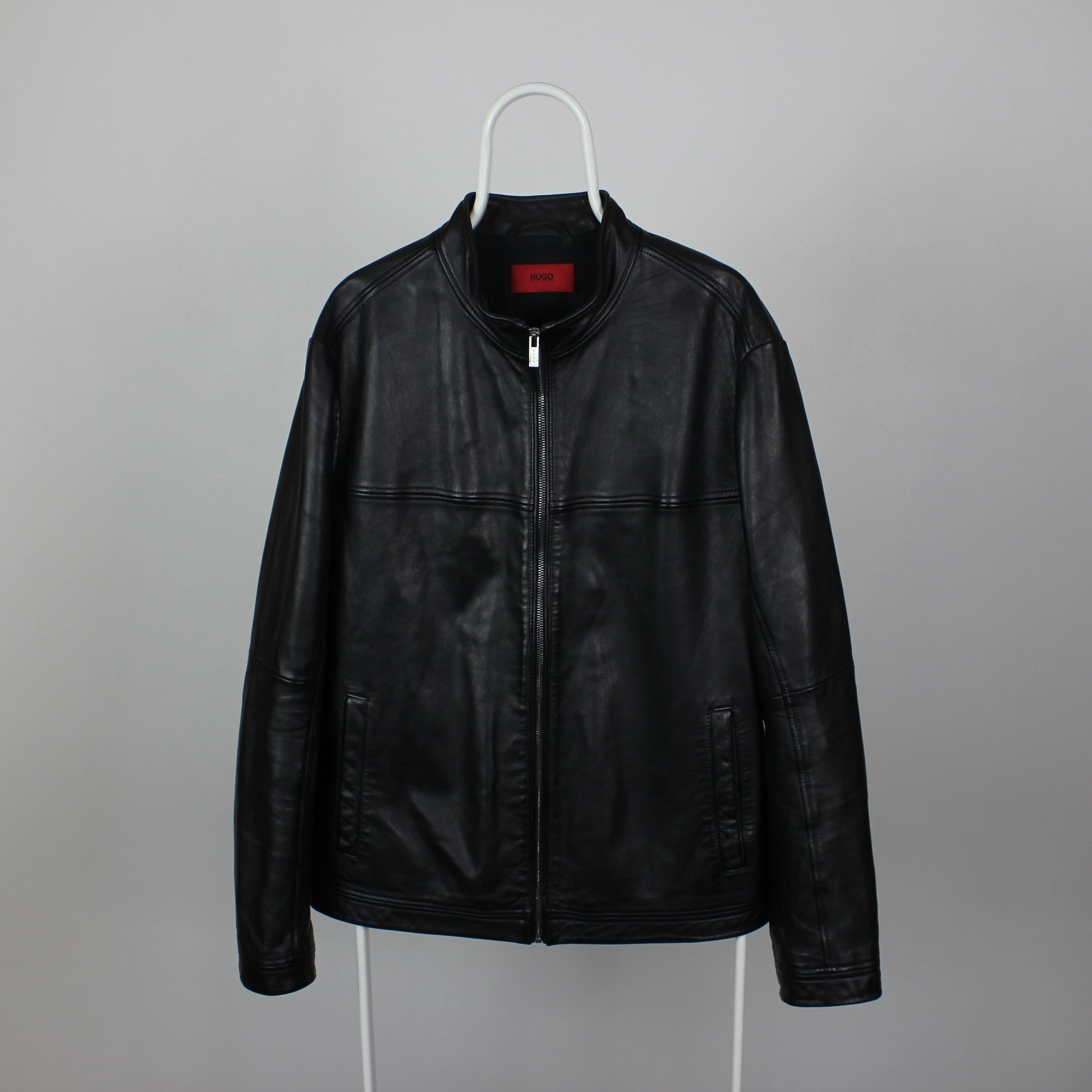 Hugo Boss × Vintage Hugo Boss leather jacket heavy men black