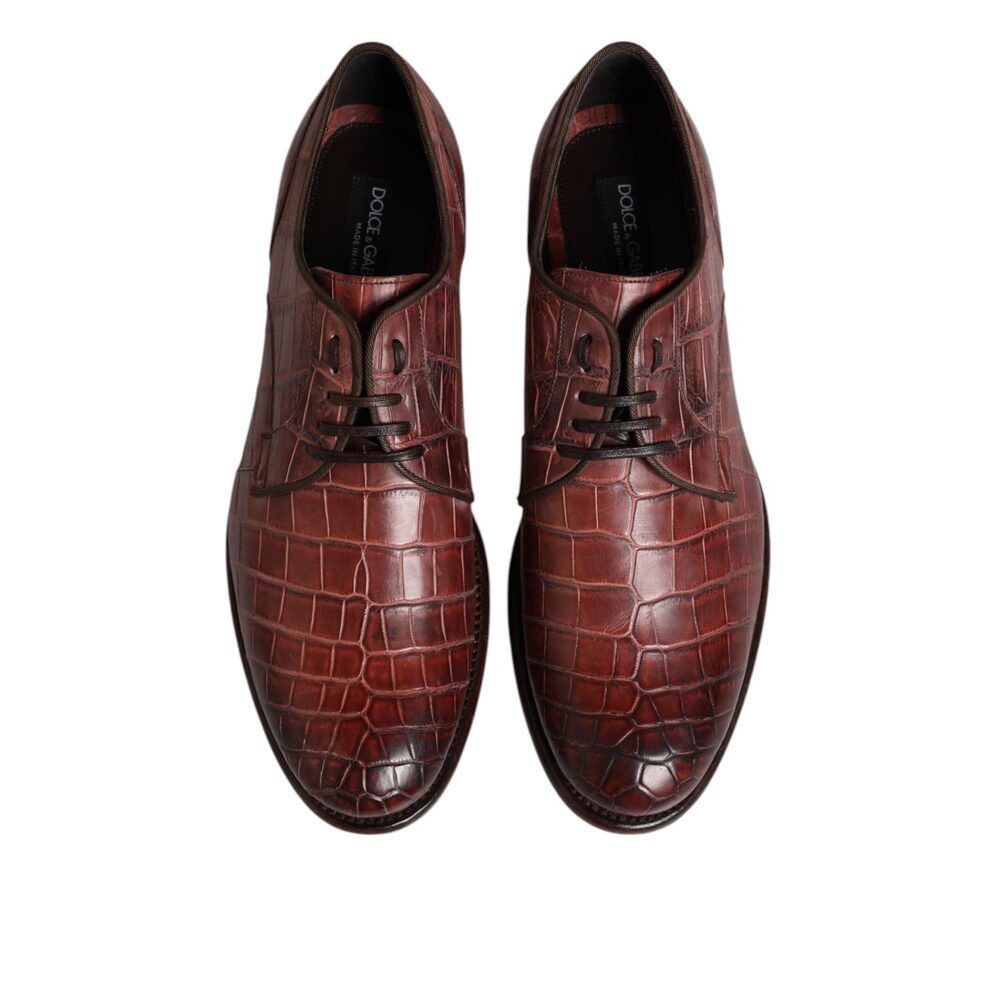 Dolce & Gabbana Dolce & Gabbana Burgundy Leather Lace Up Derby Dress Shoes Size US 10 / EU 43 - 3 Thumbnail