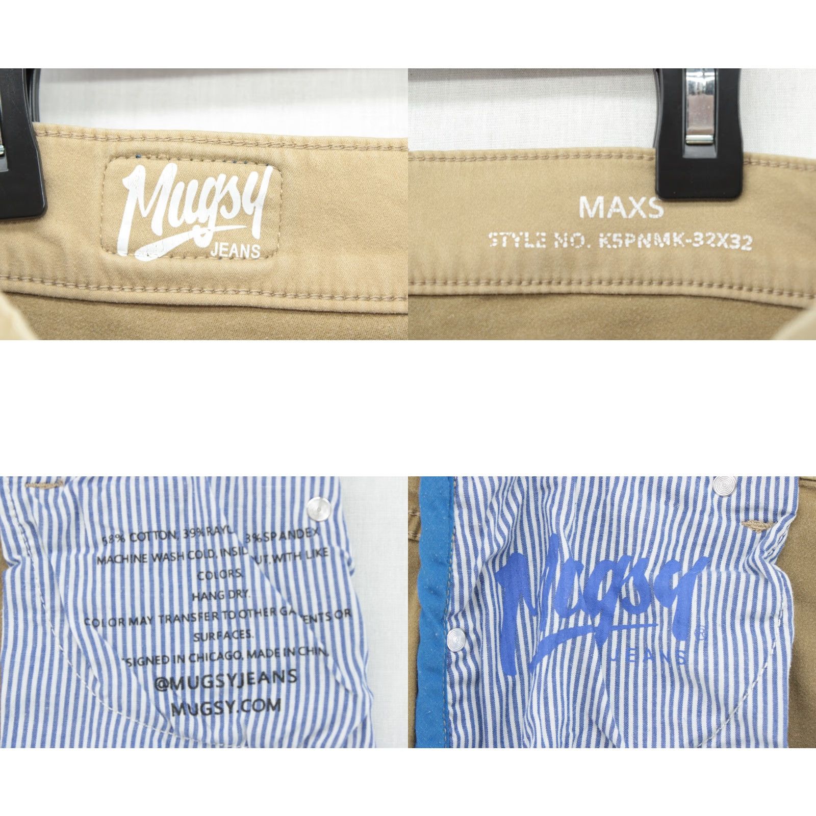 Vintage Mugsy Maxs Pants Mens 32x31 Khaki Chino Flat Front Casual City Preppy Modern Mens Size US 32 / EU 48 - 8 Thumbnail