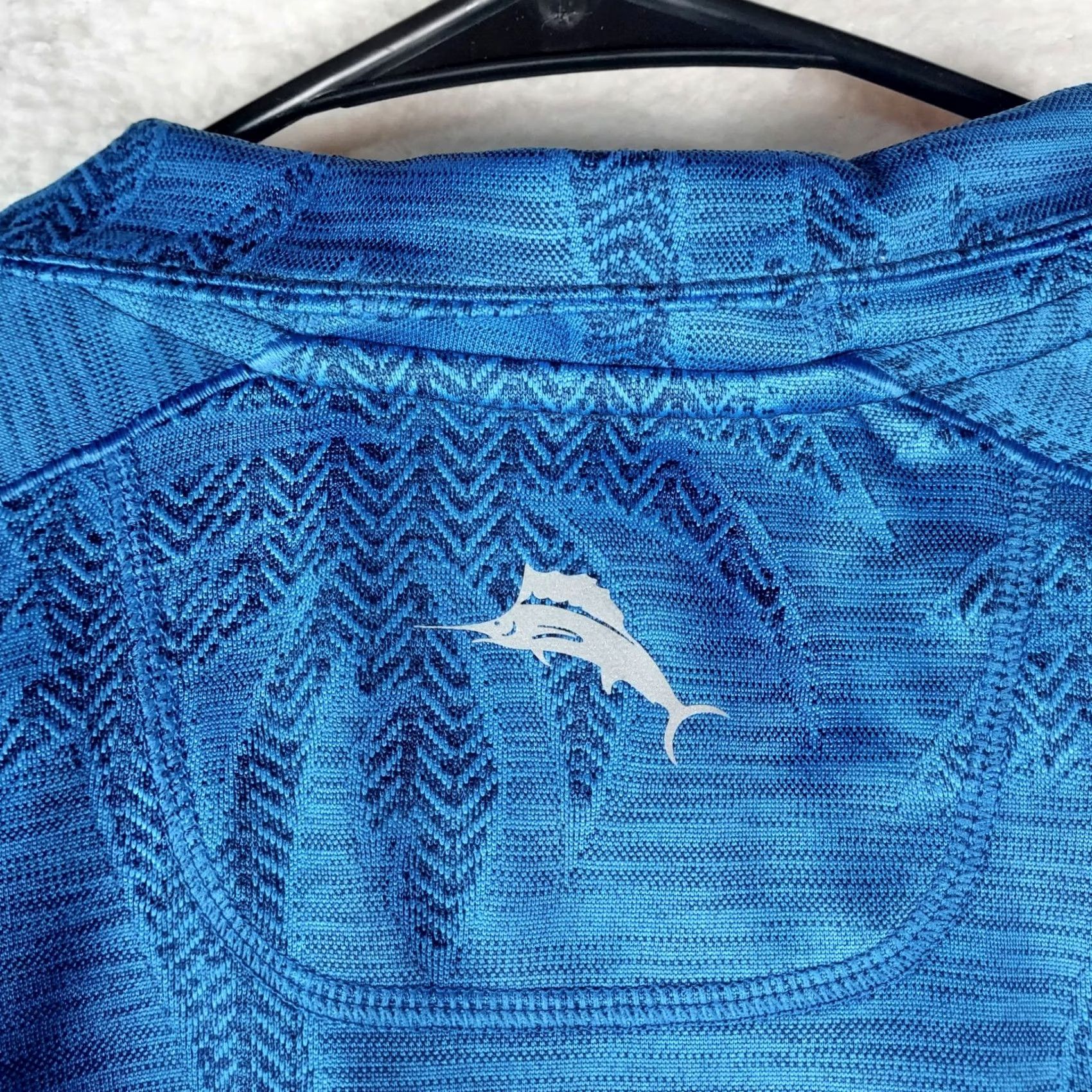 Tommy Bahama Tommy Bahama IslandZone L Blue Palm Tree Recycled Polyester 1/4 Zip Shirt Size US L / EU 52-54 / 3 - 4 Thumbnail