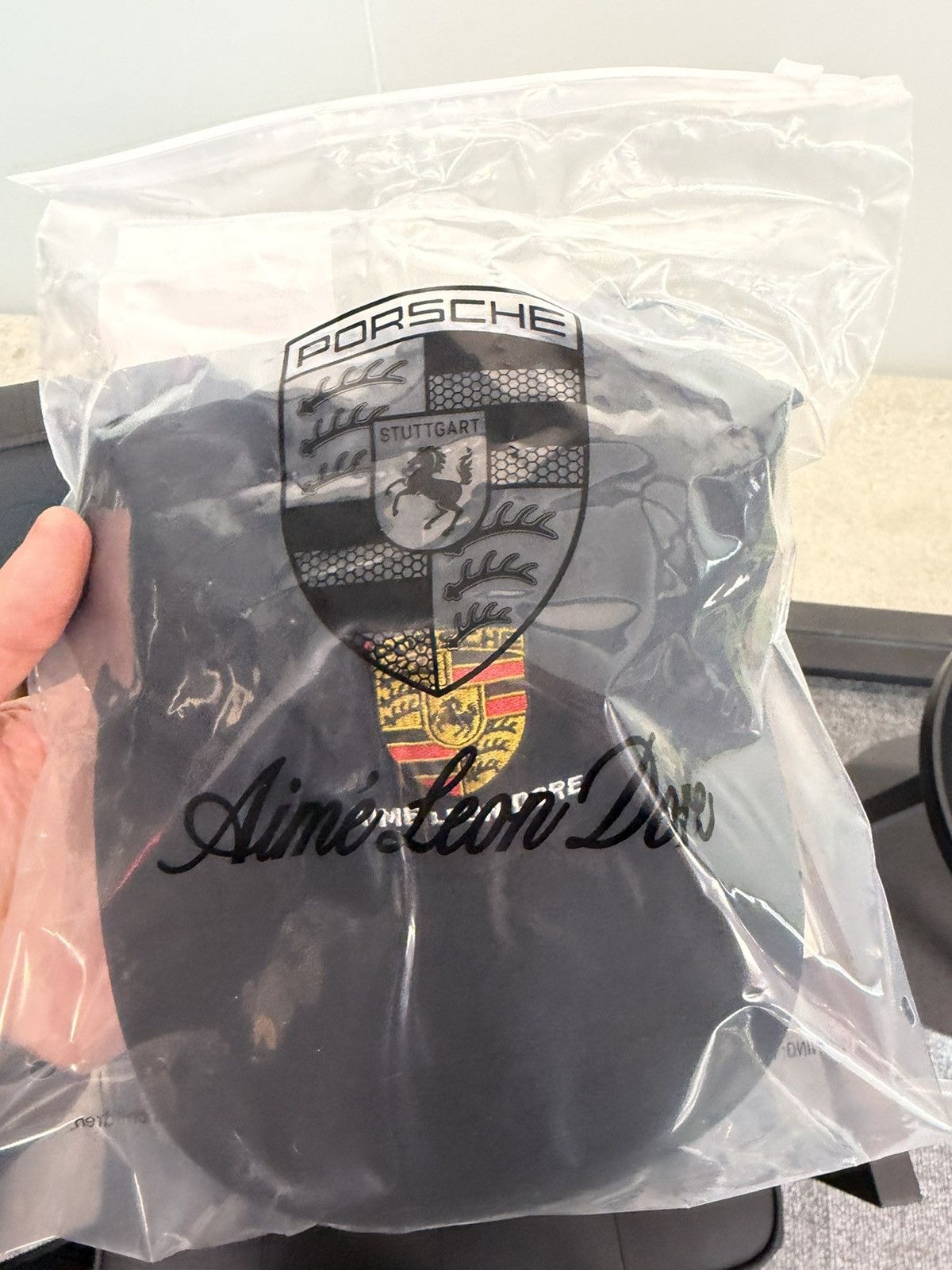 Aime Leon Dore × Porsche Design Aime Leon Dore x Porsche Nylon logo hat Jet Black Size ONE SIZE - 5 Thumbnail
