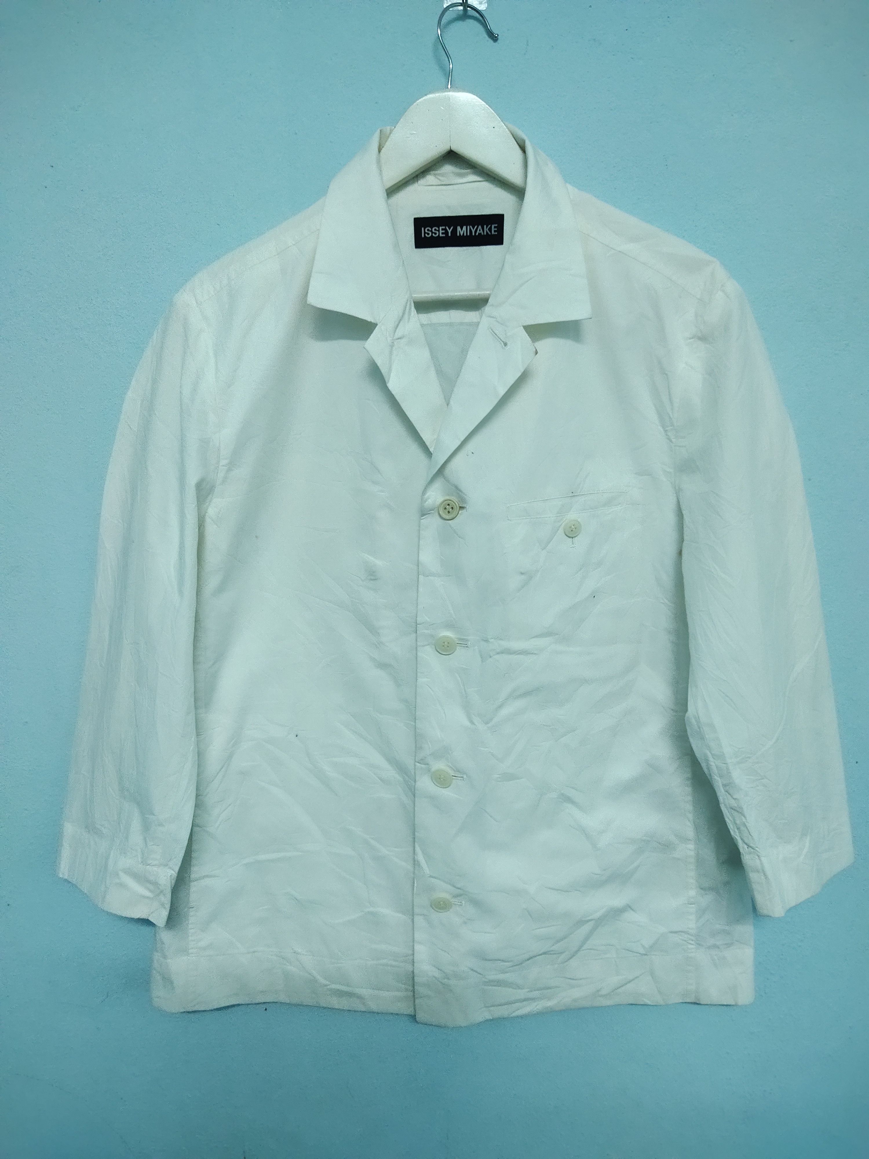 Issey Miyake × Vintage Vintage Issey Miyake White Jacket Size S / US 4 / IT 40 - 1 Thumbnail