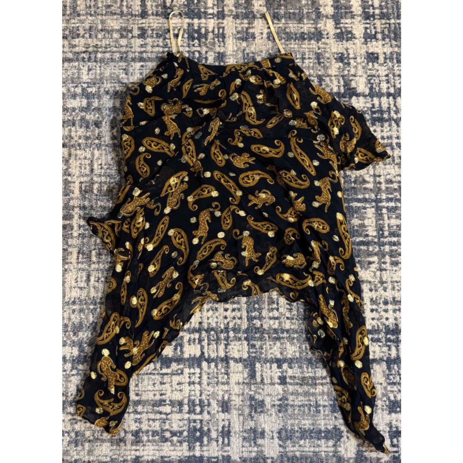 Anthropologie Anthropologie Skirt Midi Women S Multicolor Leopard Animal Print Asymmetrical Tiered Ruffle Lined Bohemian Casual Party/Cocktail Size 28" / US 6 / IT 42 - 3 Thumbnail