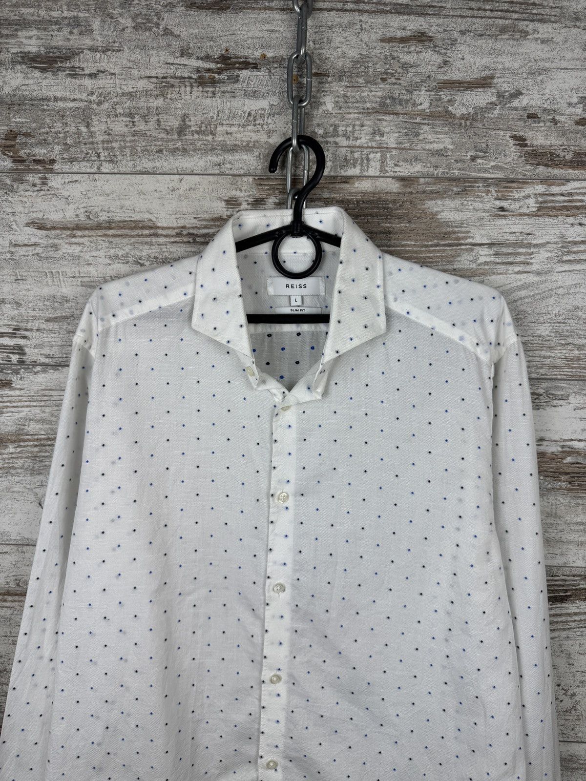 Reiss Mens Reiss shirts button up cotton linen luxury size L Size US L / EU 52-54 / 3 - 3 Thumbnail