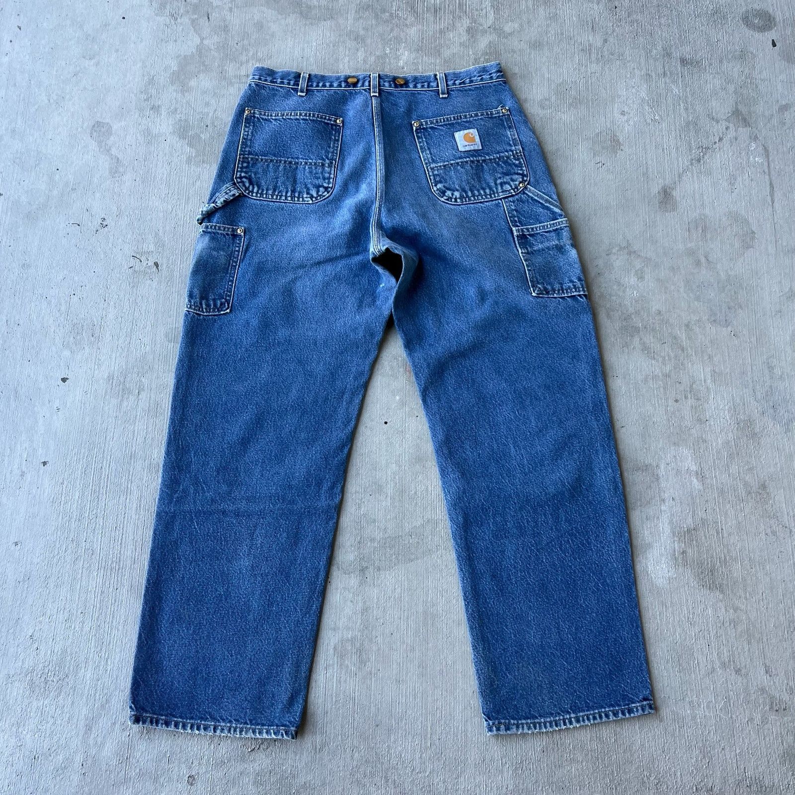 Carhartt × Vintage Carhartt denim blue jeans double knee work carpenter pants Size US 35 - 7 Thumbnail