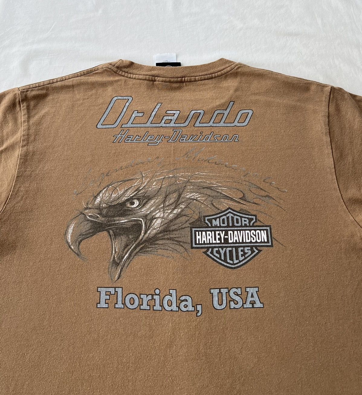 Harley Davidson Vintage 2000s Harley Davidson Eagle Orlando Florida USA Tee Size US M / EU 48-50 / 2 - 11 Thumbnail