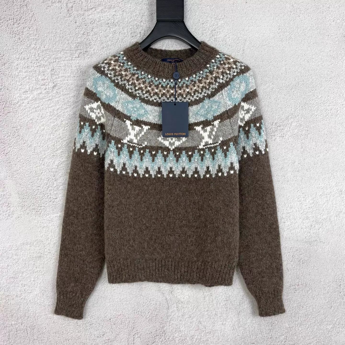 Louis Vuitton LV SS26 ski fair isle lettered crewneck long-sleeve Tan XS Size XS / US 0-2 / IT 36-38 - 1 Thumbnail