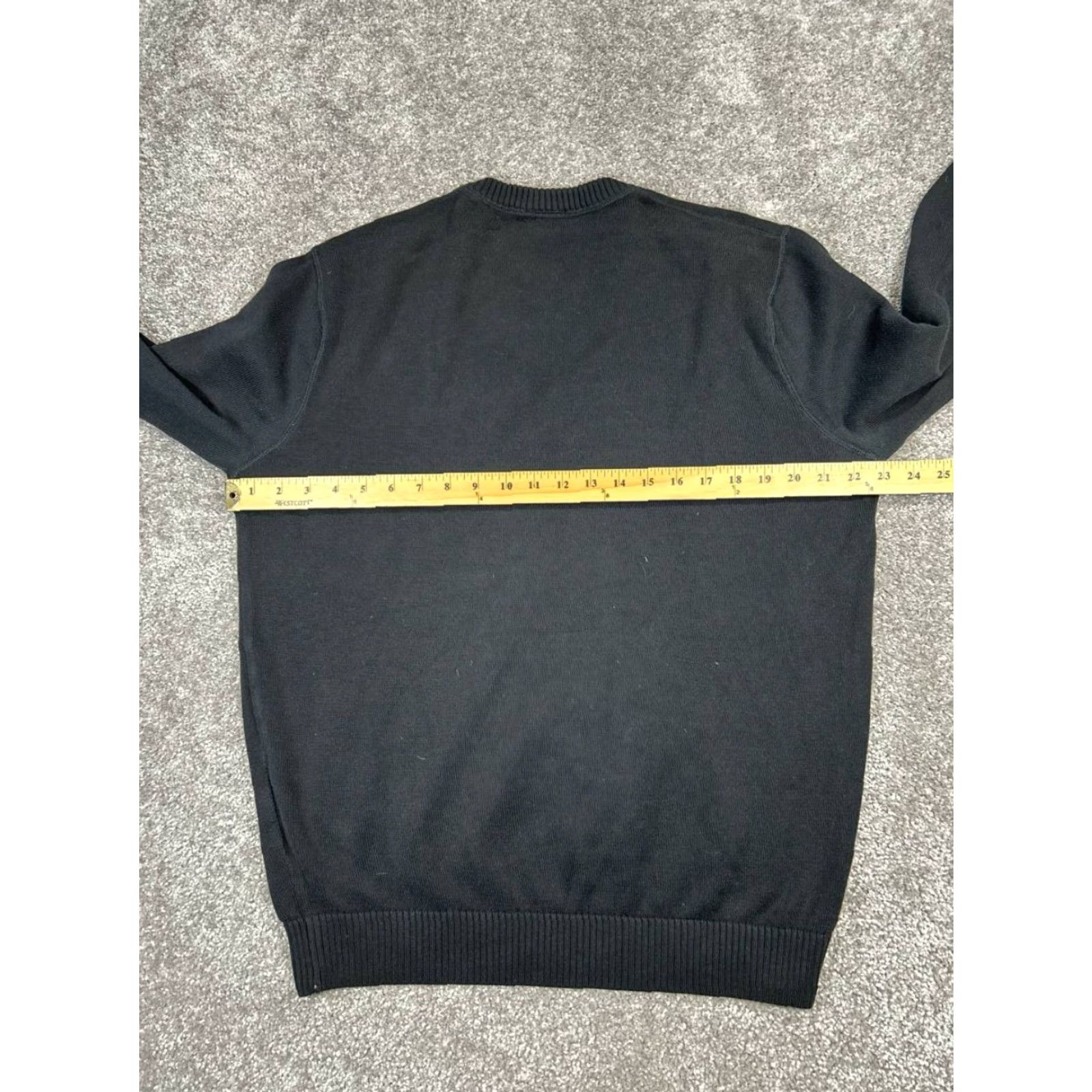 Lacoste Lacoste Sweater Mens L Black Cotton Knit Pullover V-Neck Logo Solid Knit Winter Casual Mens Size US L / EU 52-54 / 3 - 7 Thumbnail