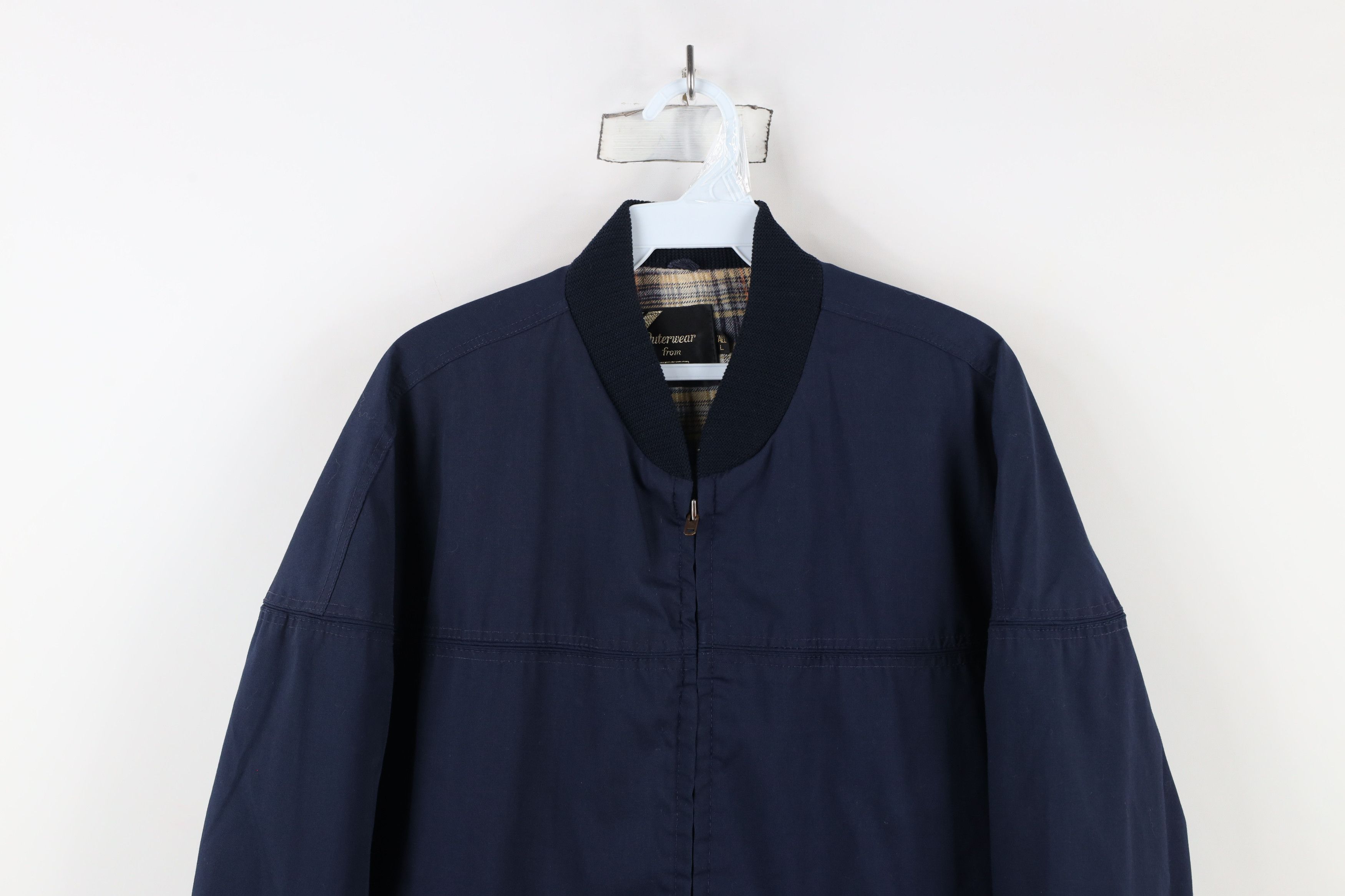 Vintage Vintage 70s Streetwear Flannel Lined Bomber Jacket Blue USA Size US L / EU 52-54 / 3 - 2 Thumbnail