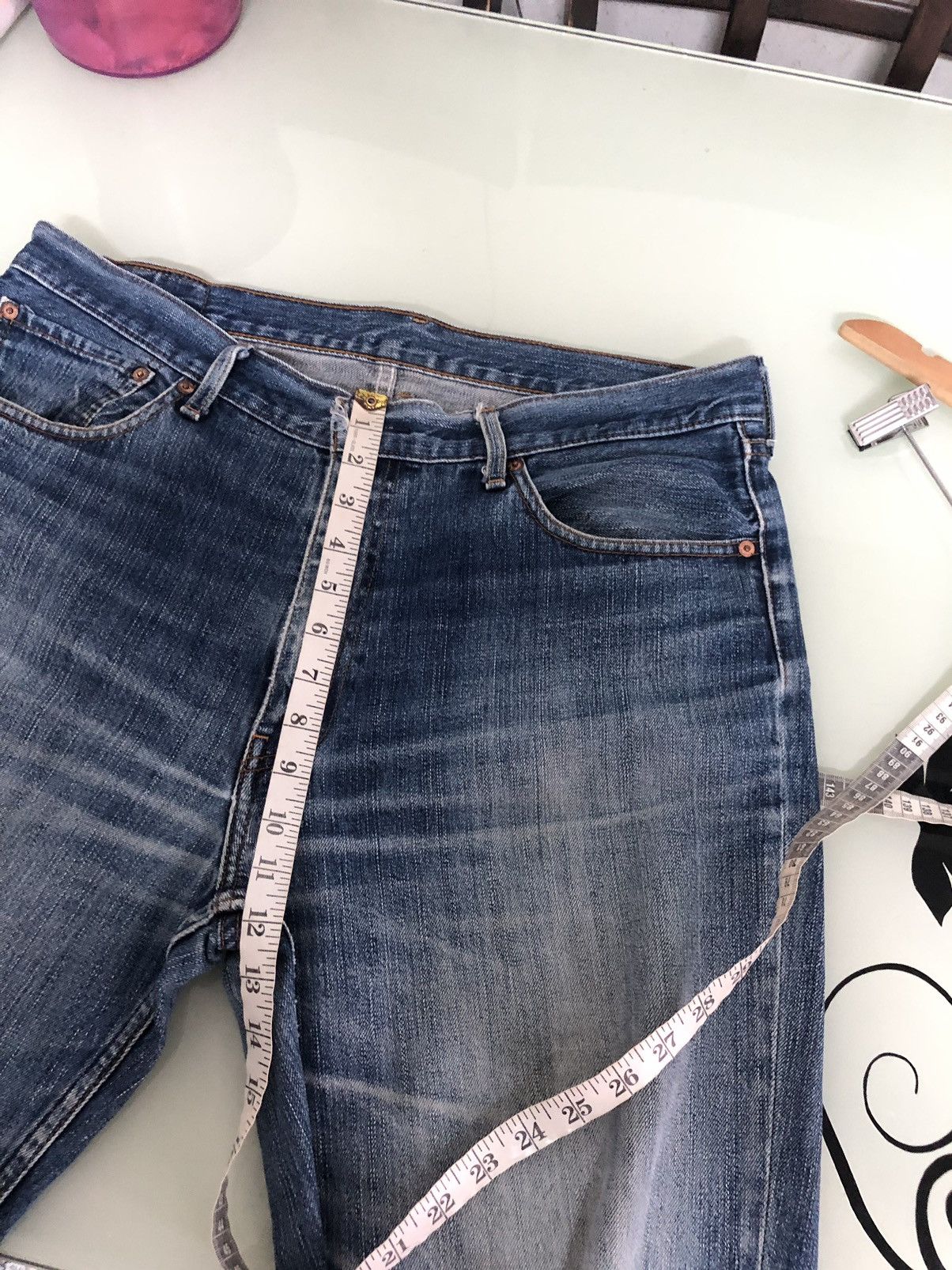 Levi's Vintage Levis 502 Flare Straight Cut Distressed Jeans Size US 37 - 20 Thumbnail