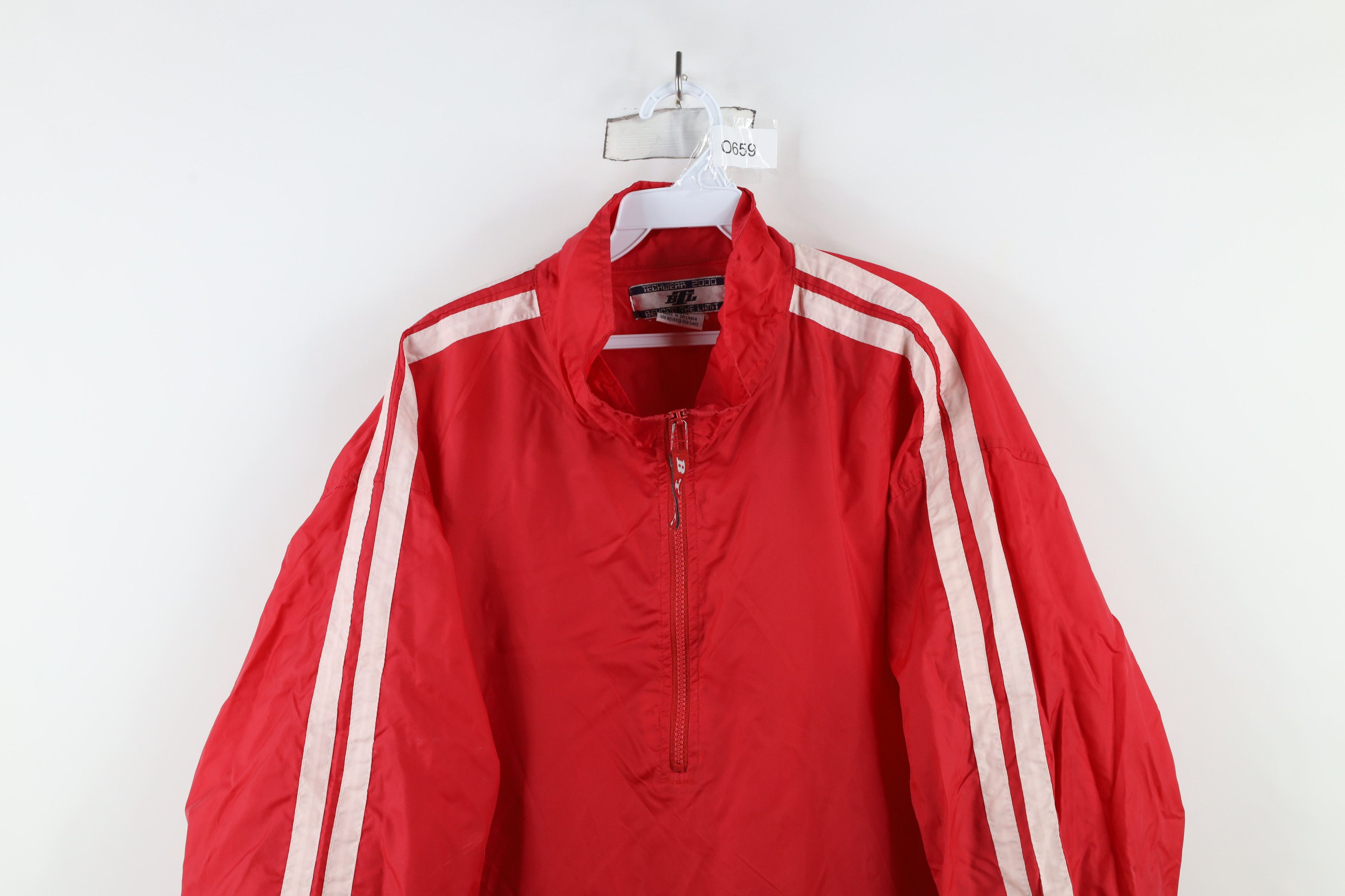 Vintage Vintage Y2K 2000 Millennium Half Zip Windbreaker Jacket Red Size US XL / EU 56 / 4 - 2 Thumbnail