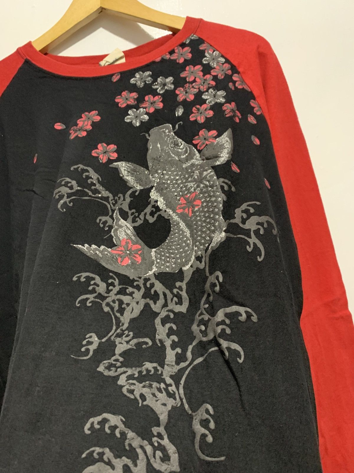 Karakuri Tamashii Sukajan Koi Souvenir Japanese Poem Long Sleeve Size L / US 10 / IT 46 - 4 Thumbnail