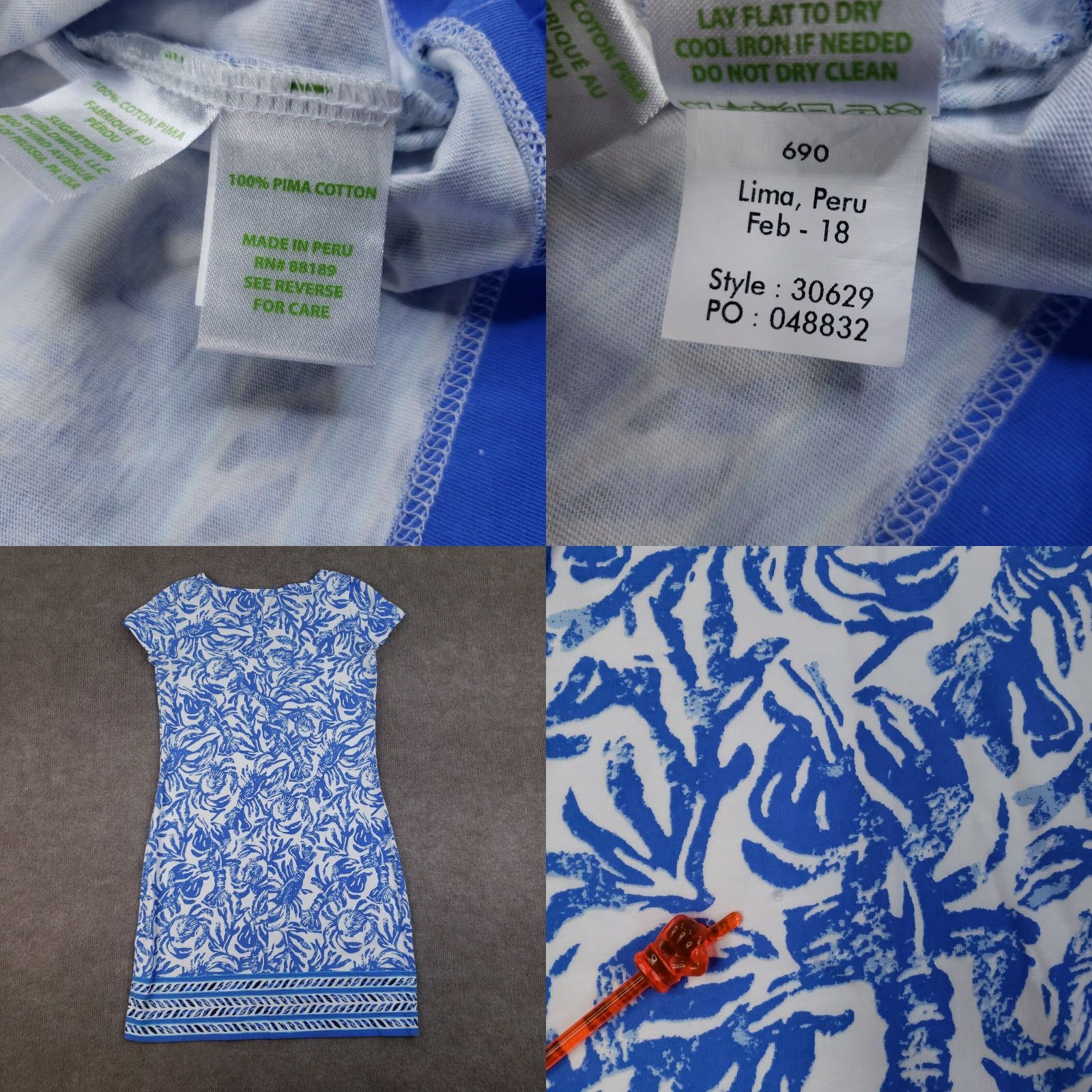 Lilly Pulitzer VINTAGE Lilly Pulitzer Marlowe Dress Womens XS Blue Geometric Casual Cap Sleeve Shift T-Shirt Dress Size XS / US 0-2 / IT 36-38 - 8 Thumbnail